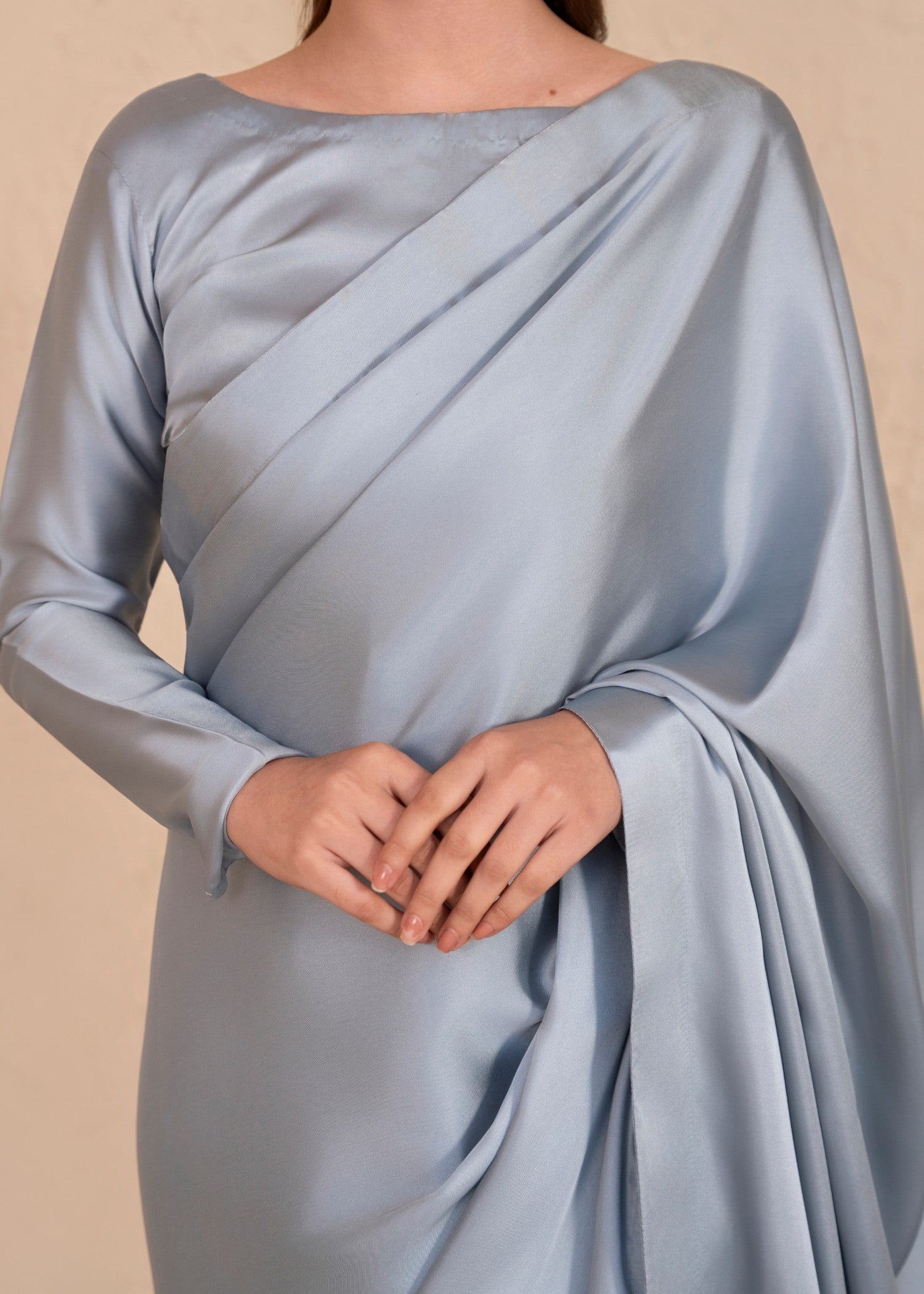 silk Saree in Cloud blue