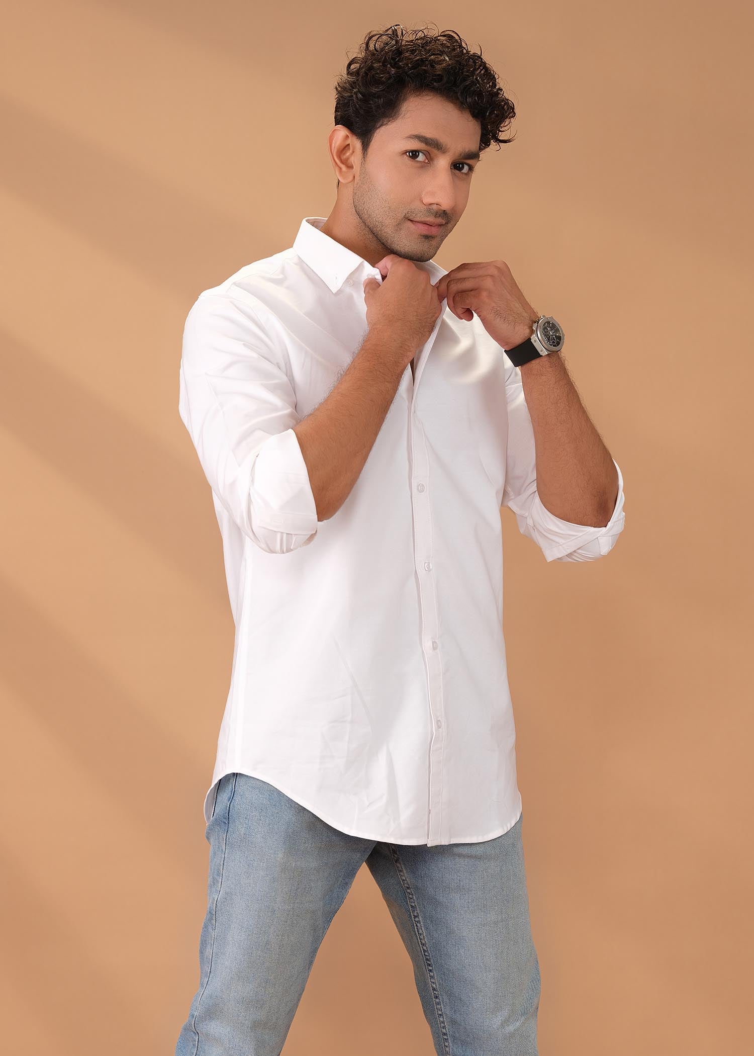 cotton Casual Shirt in White