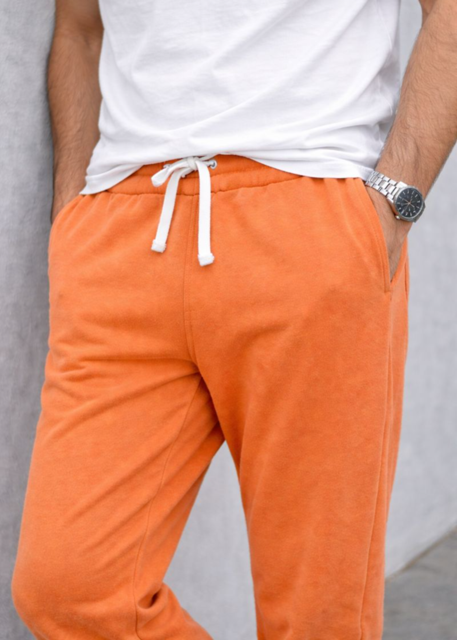 fleece Trousers in Orange