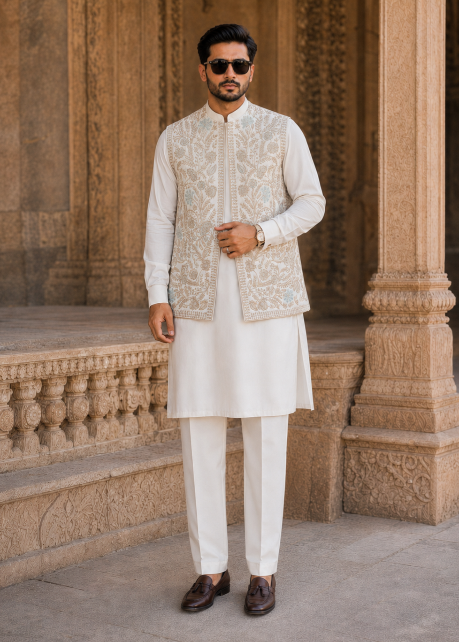 suiting Waistcoat in White by The Great Masters (TGM)