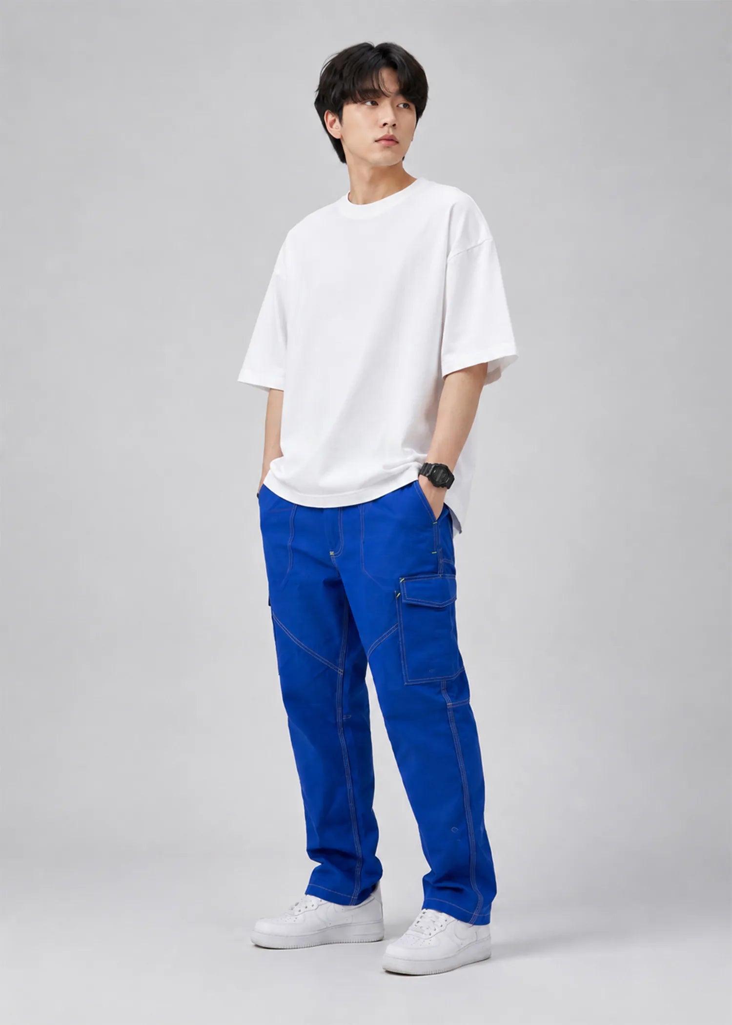 cotton Pants in Royal blue