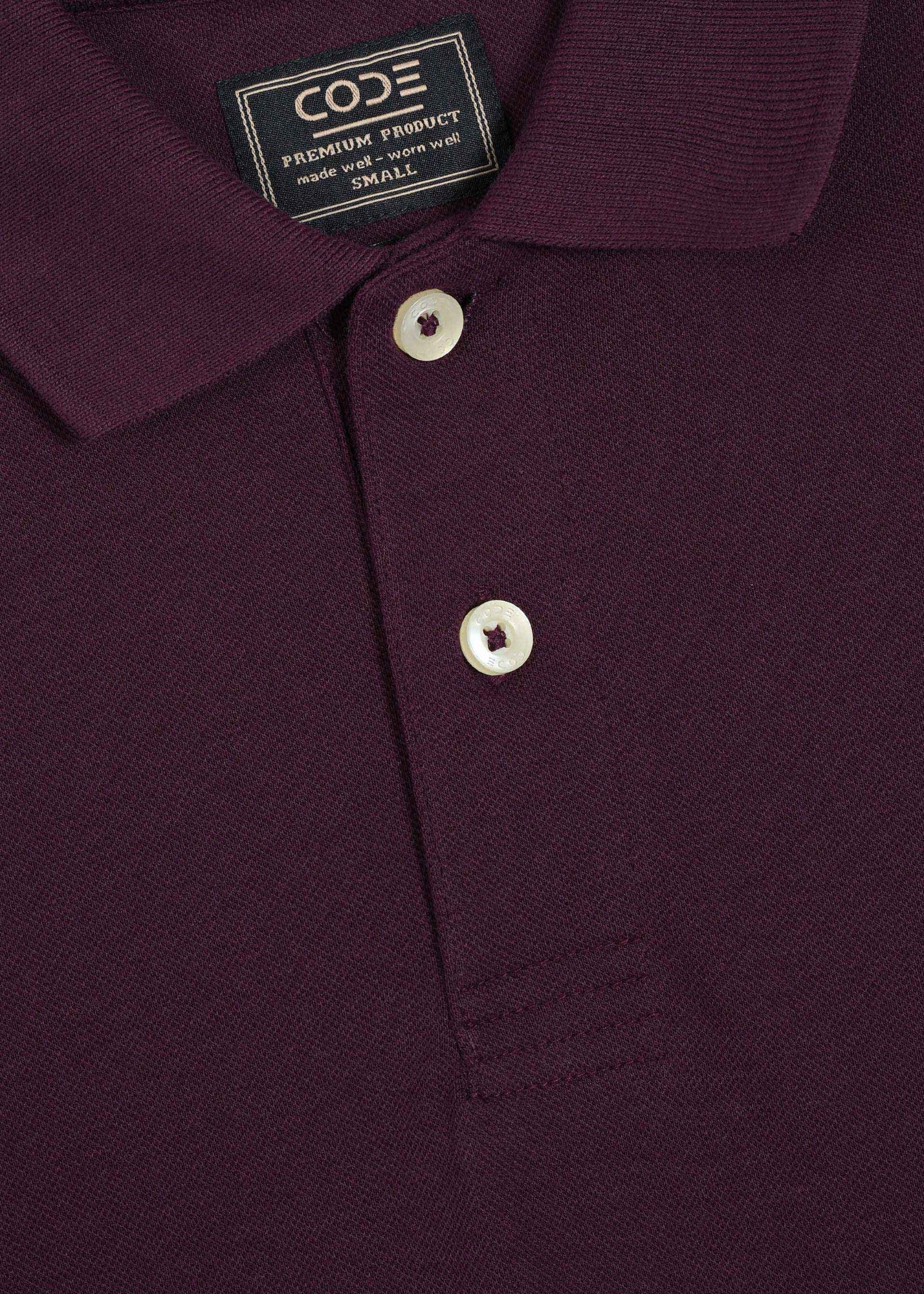cotton Polo Shirt in Plum