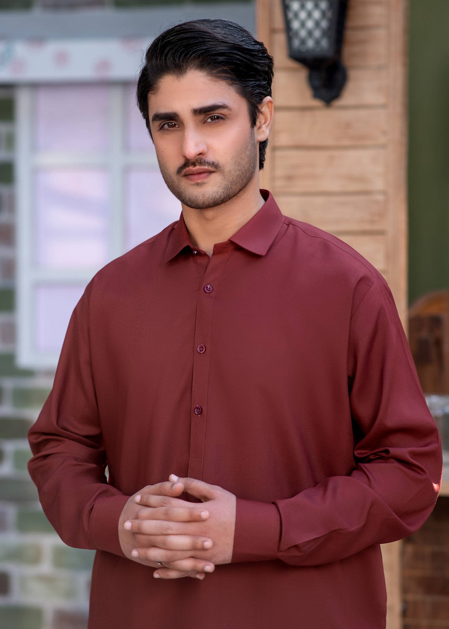 wash & wear Shalwar Kameez in Maroon