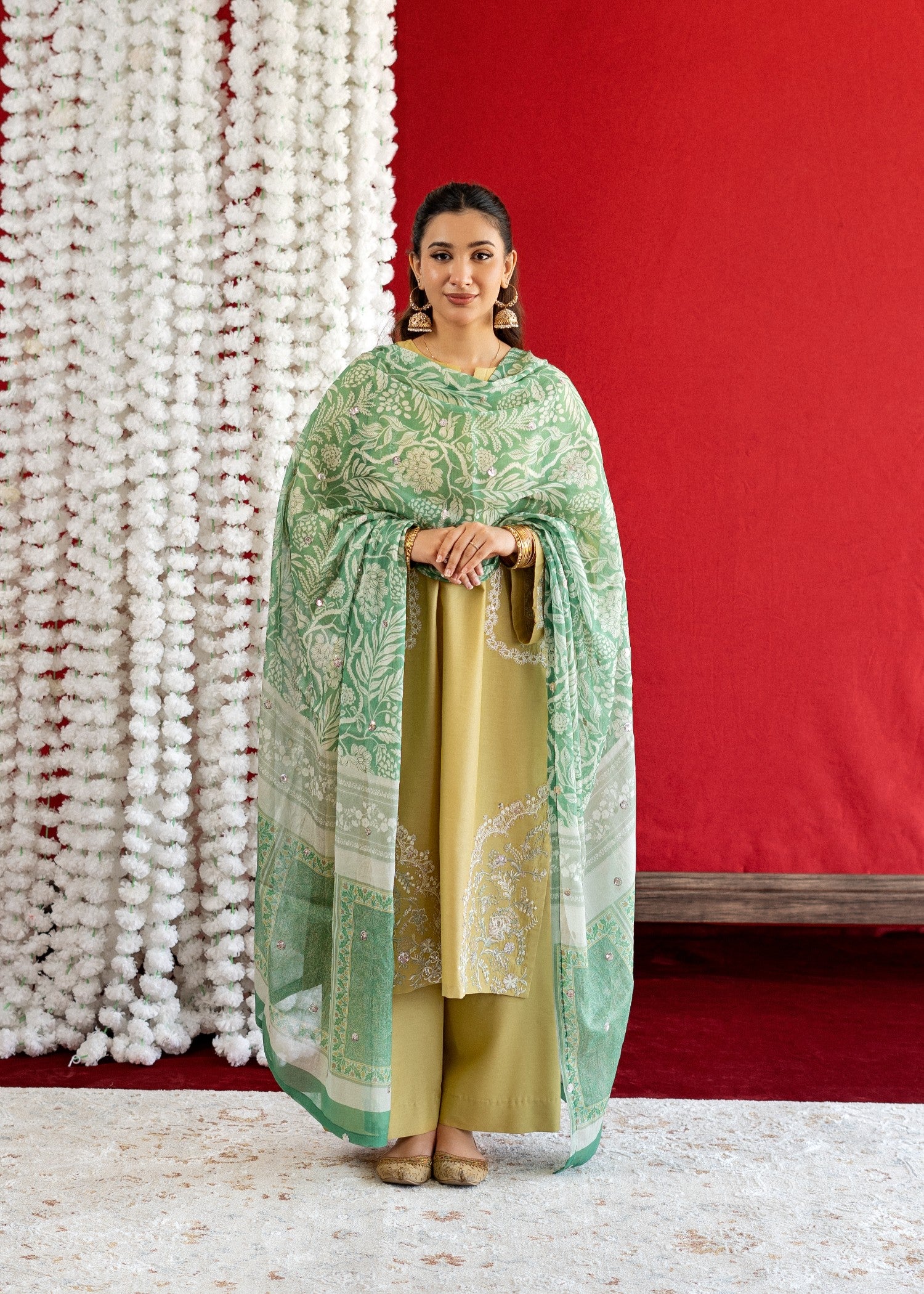 lawn Kurta Set in Mellow yellow