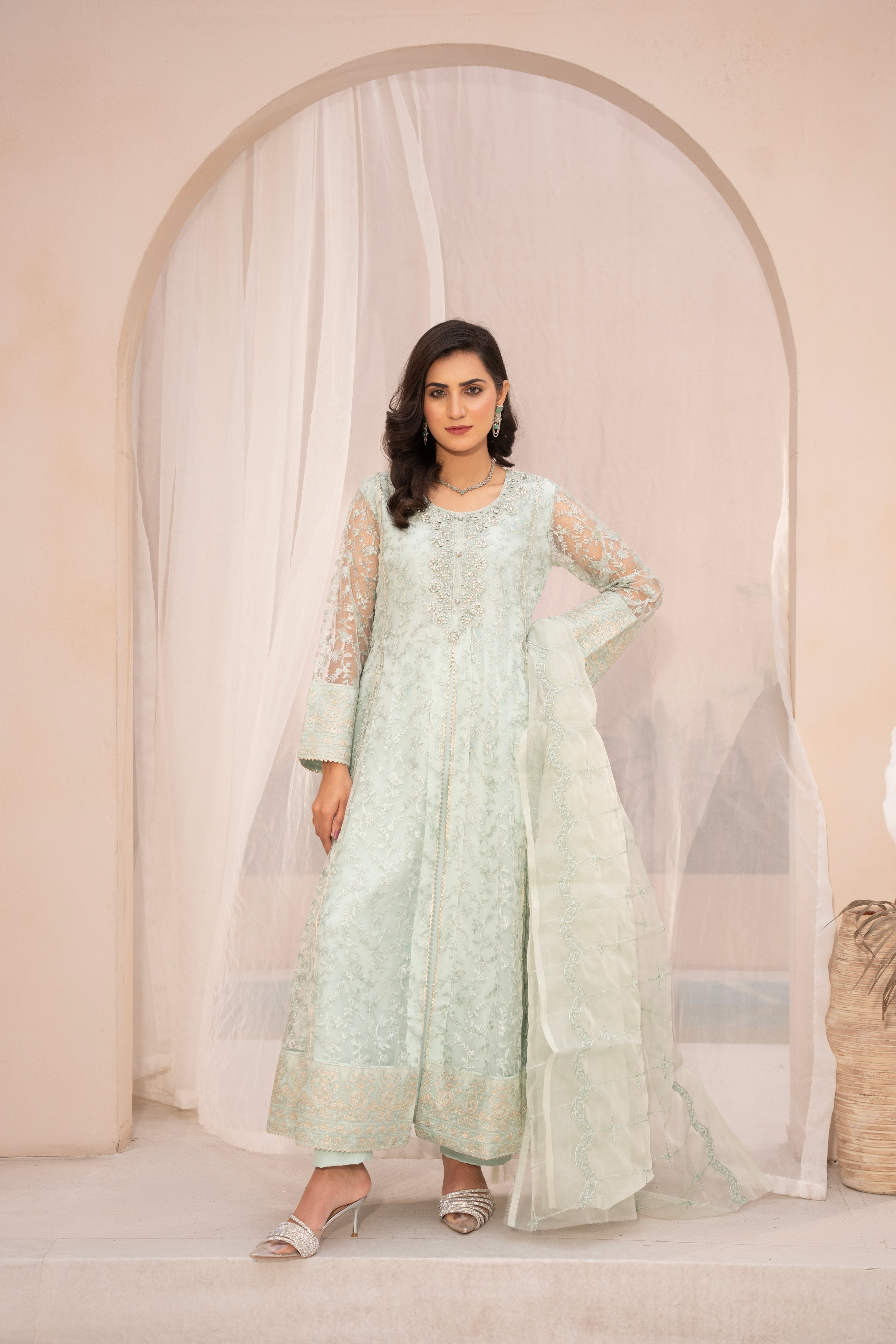 net Maxi in Tea green