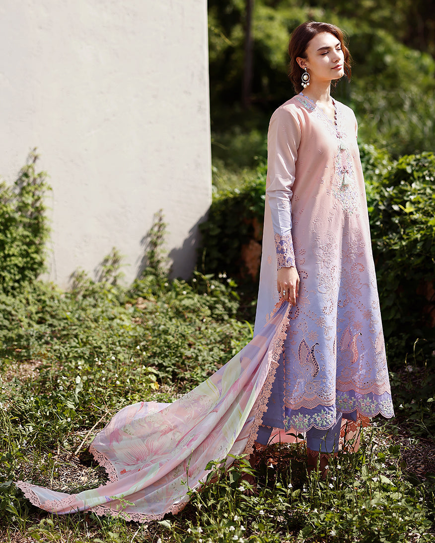 Solace Ombre Chikankari Lawn – Morning Veil