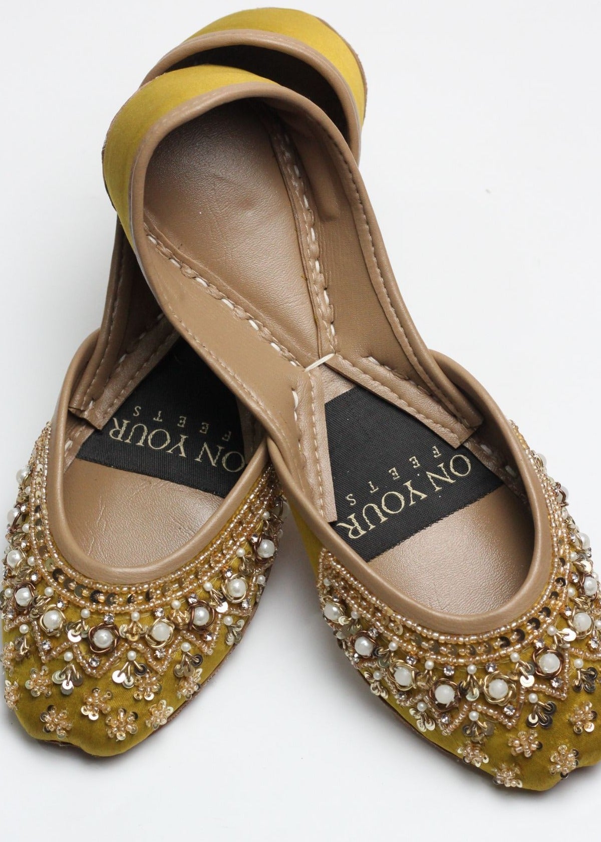 Khussa in Mellow yellow by - High Quality Women Khussa WKJ3383