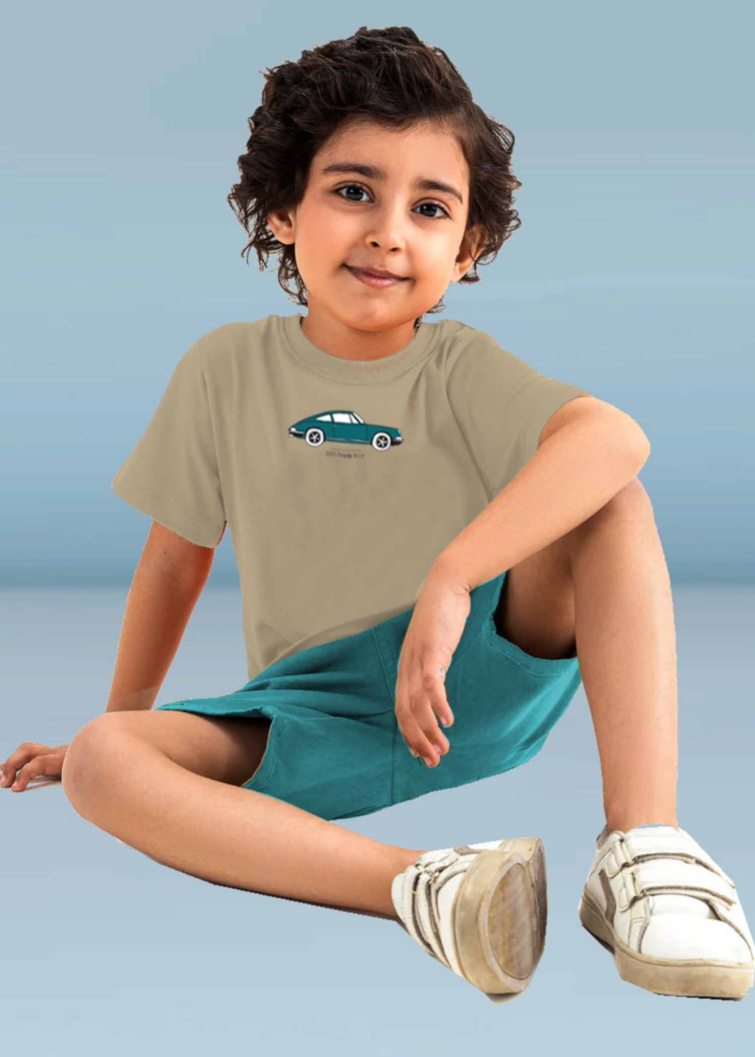 single jersey knit T Shirt in Beige