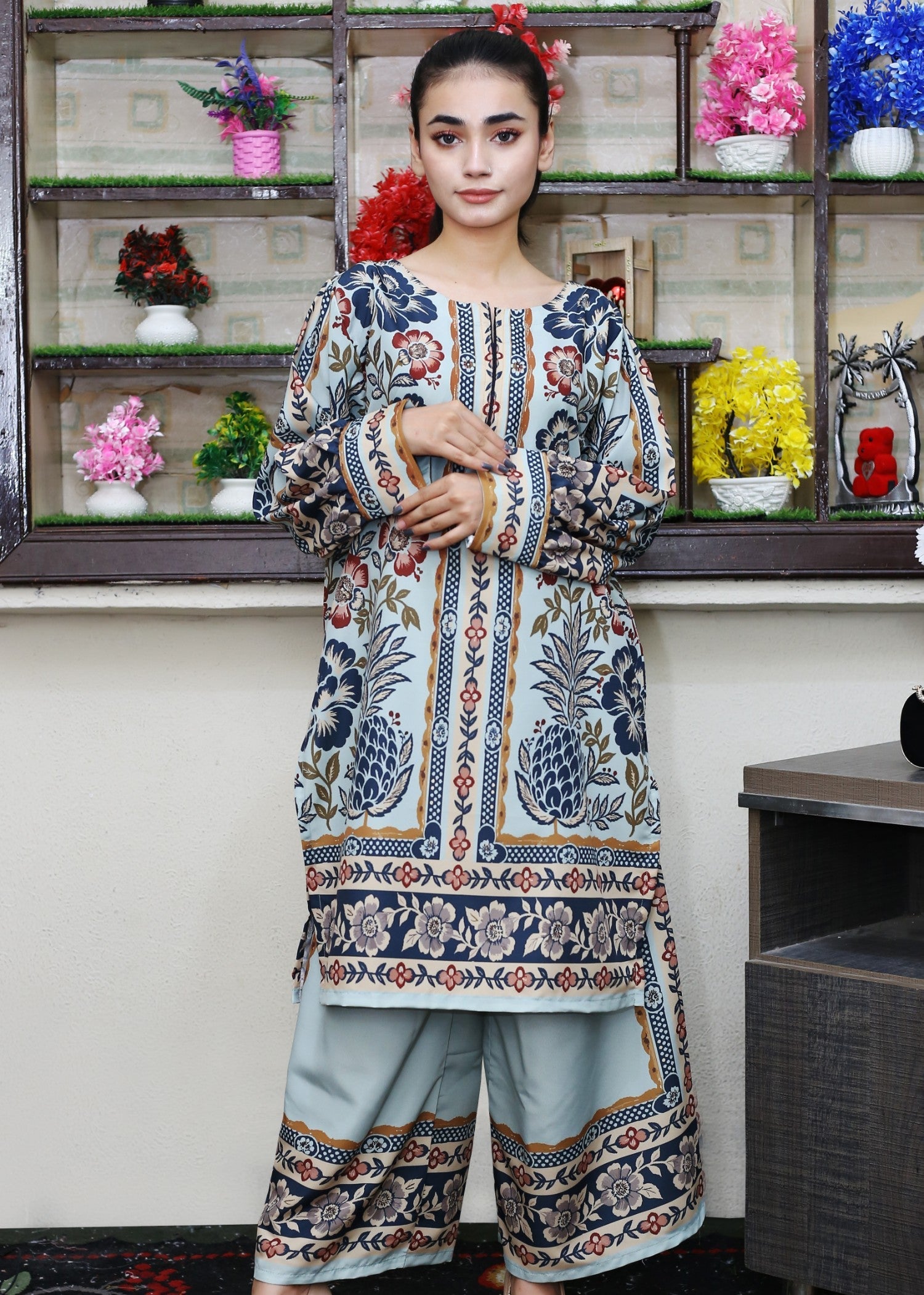 poly lawn Co Ord Sets in Frost blue