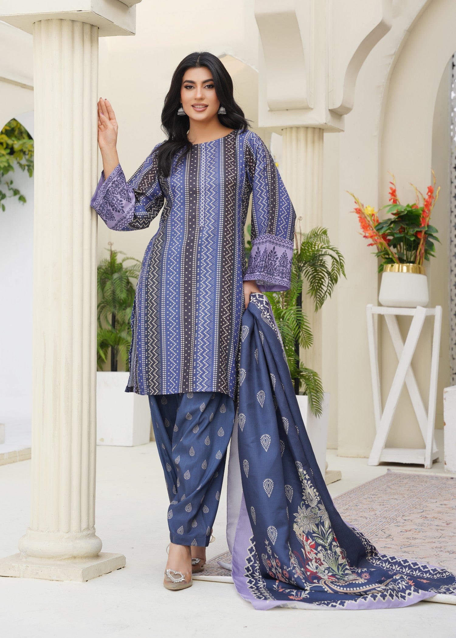 raw silk Kurta Set in Yale blue, twilight blue