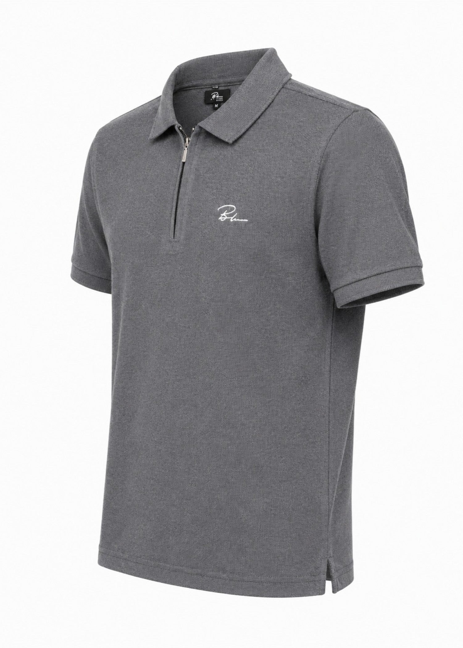 cotton Polo Shirt in Grey