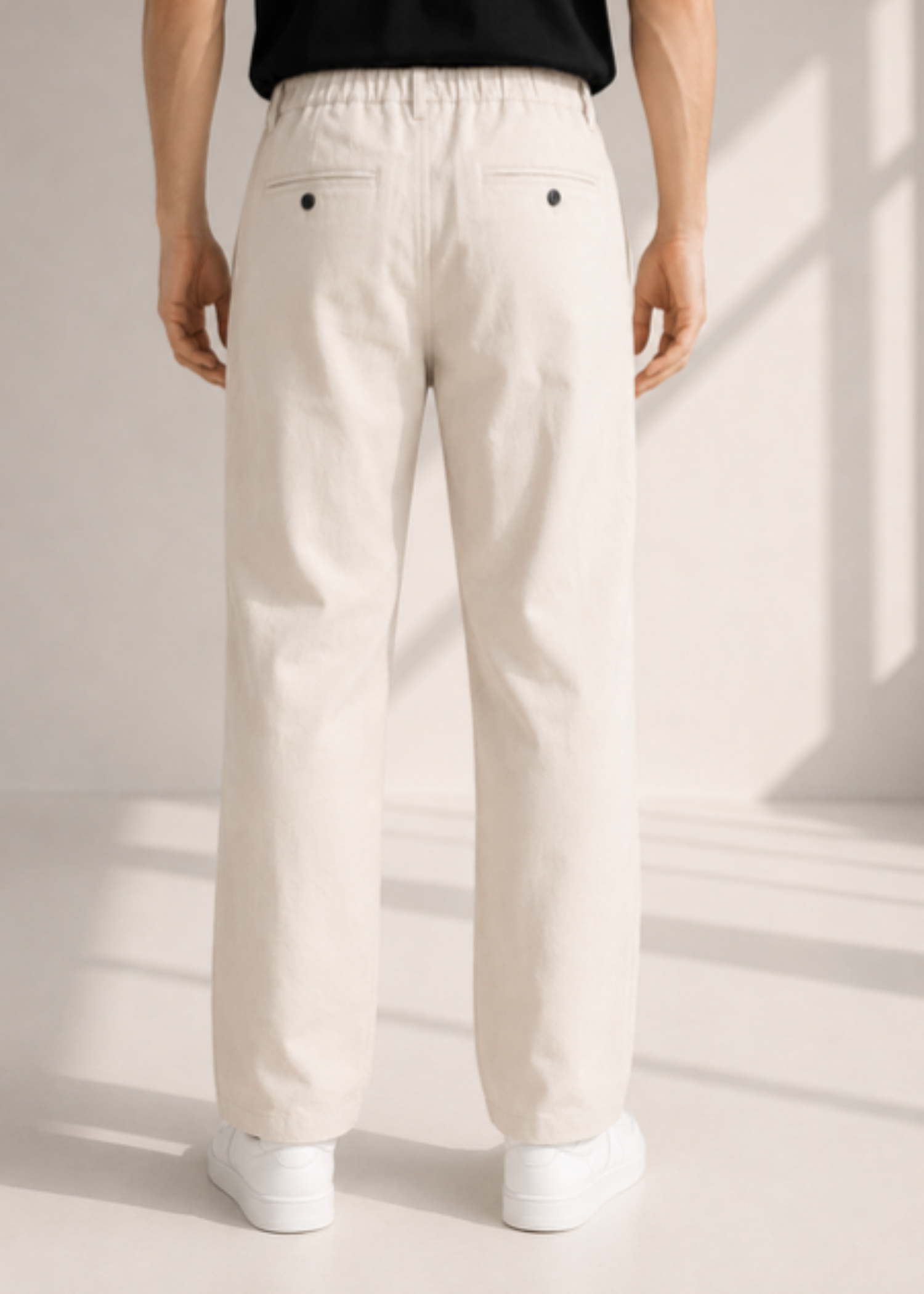 blended linen Pants in White