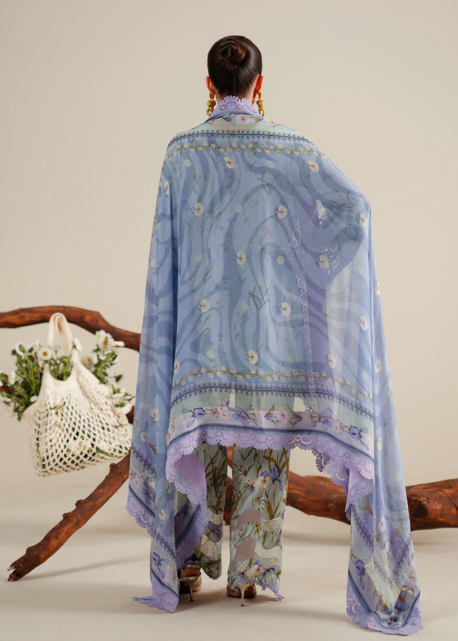 viscose Unstitched in Sky blue