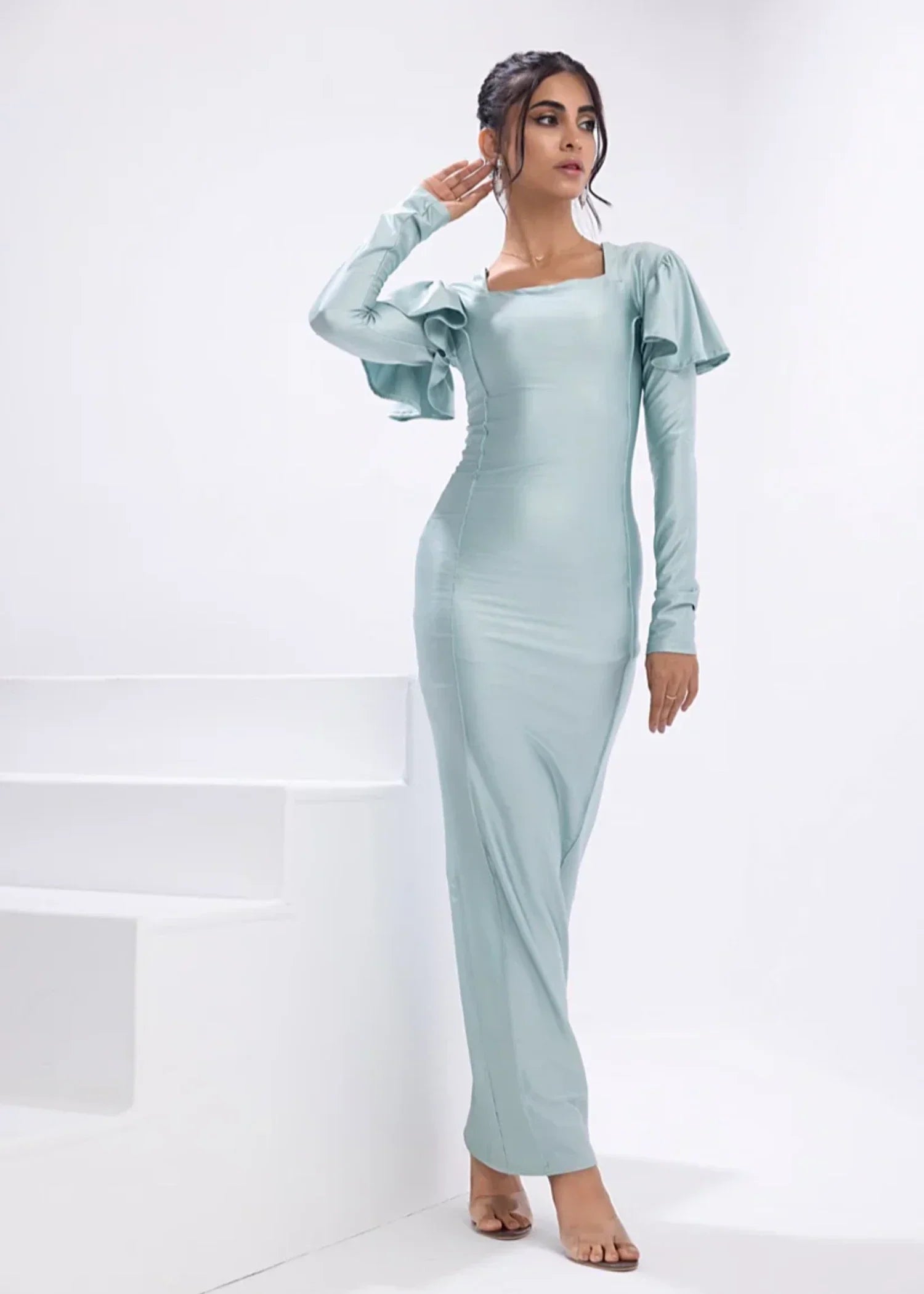 spandex Dress in Moss green