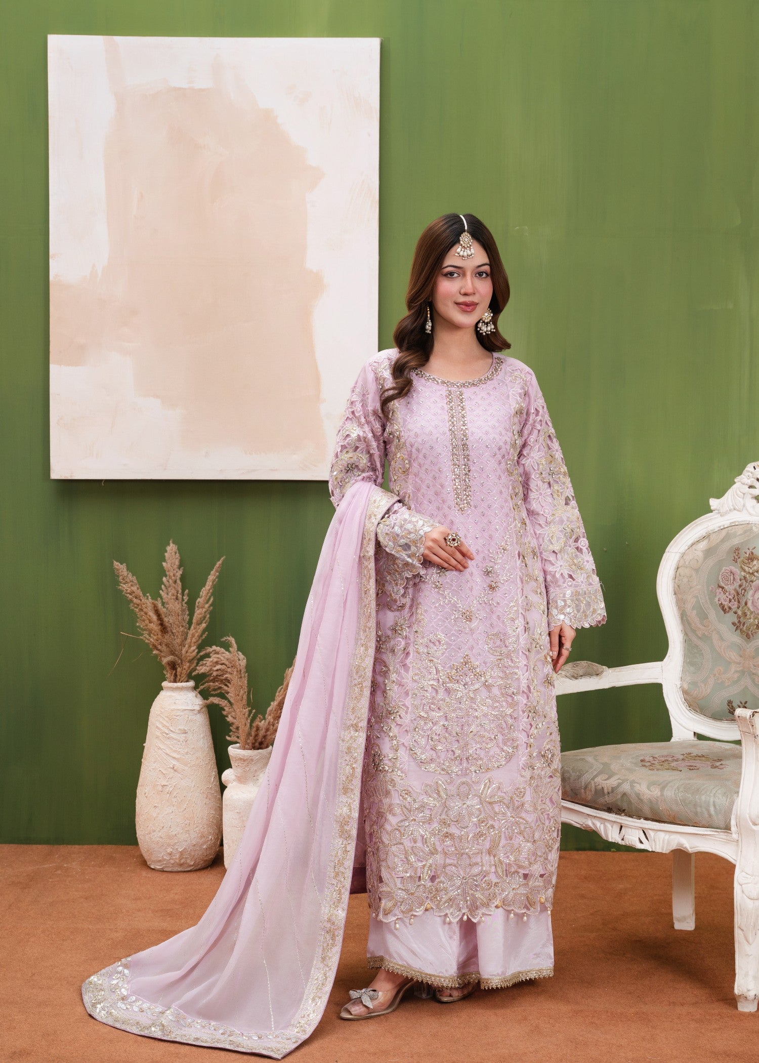 organza Sharara in Pink