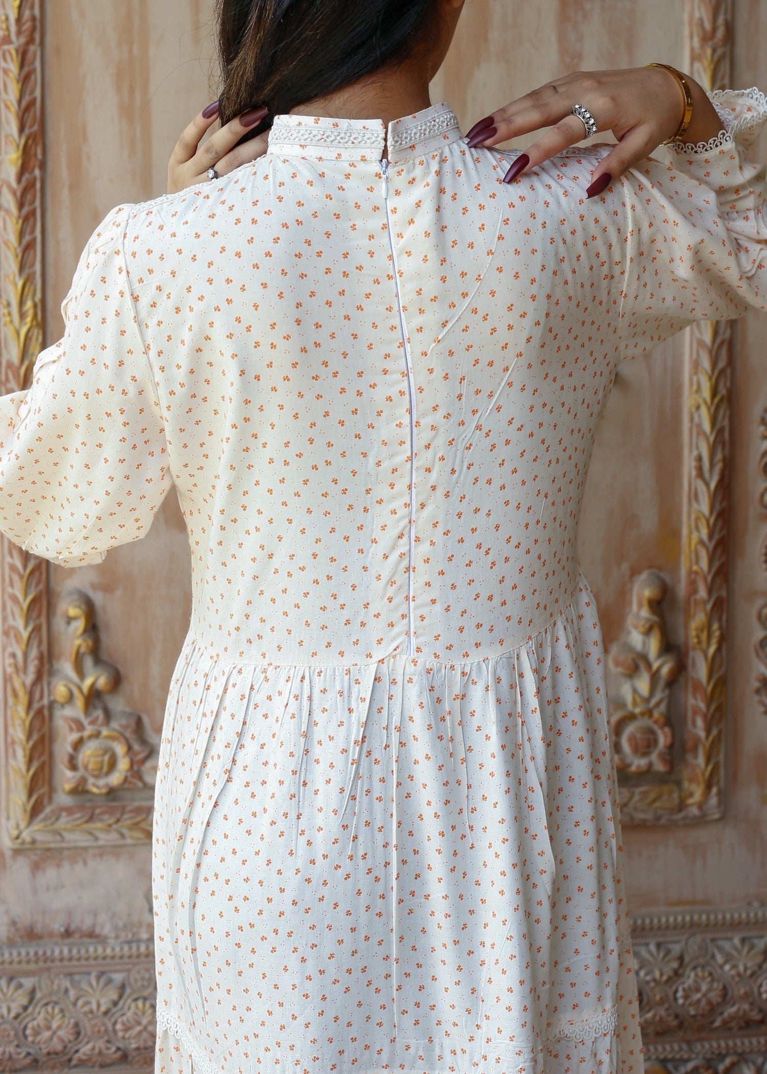 cotton Dress in White smoke
