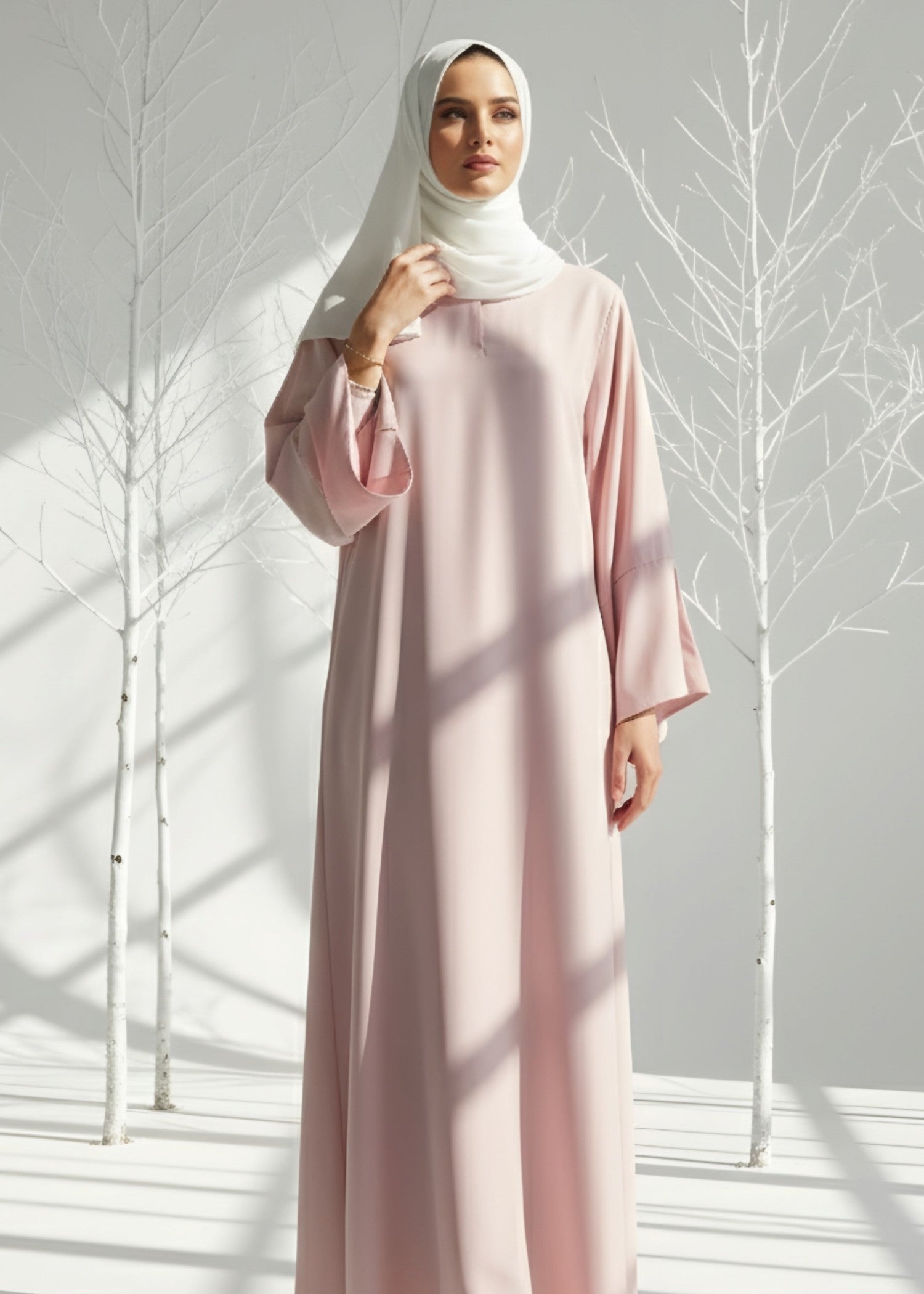nidha blend Abaya in Blush pink