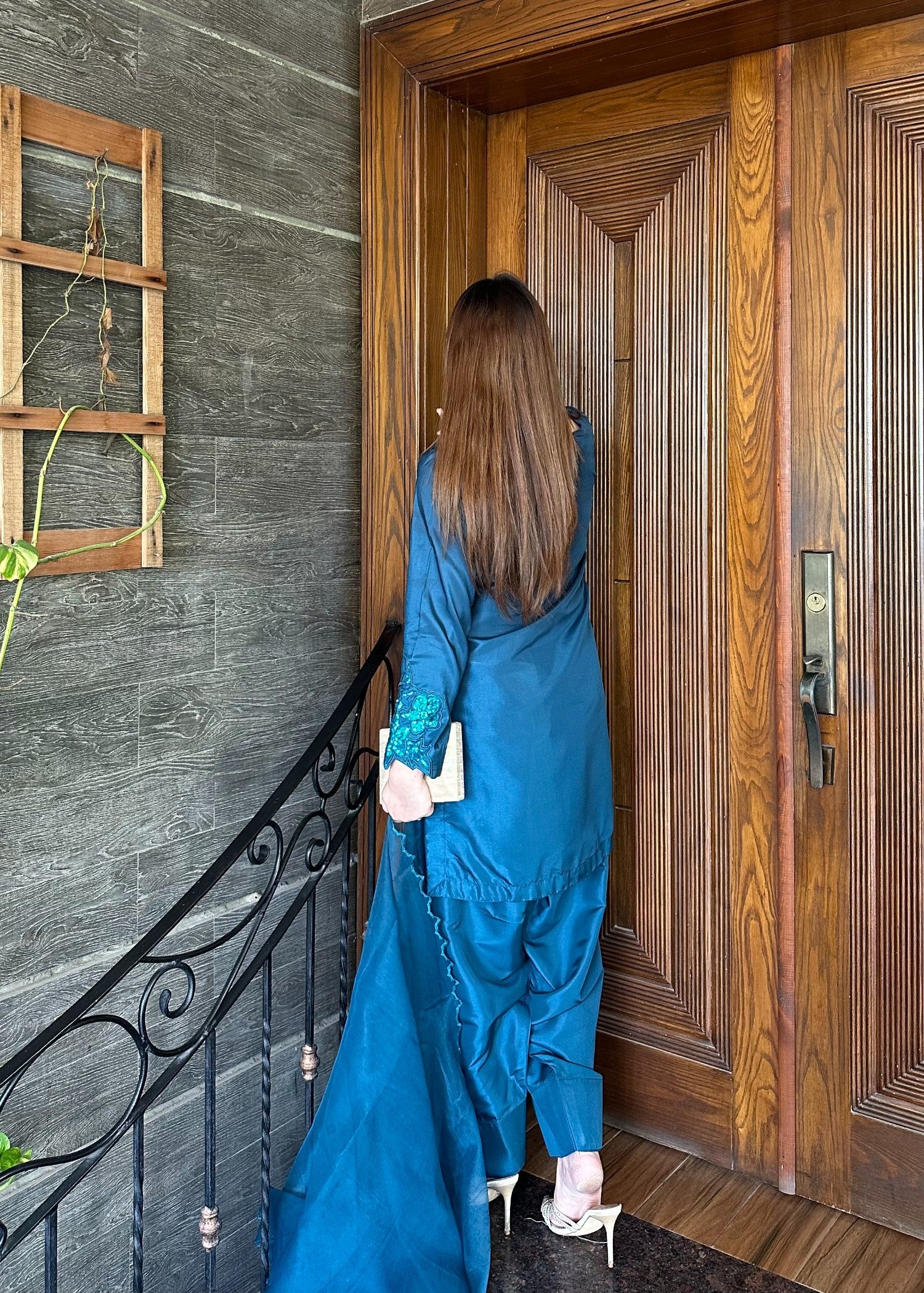 kattan silk Kurta Set in Sapphire blue