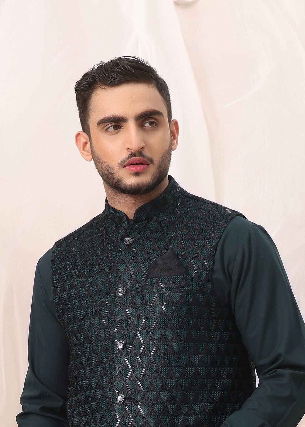 blended satin Waistcoat in Multi