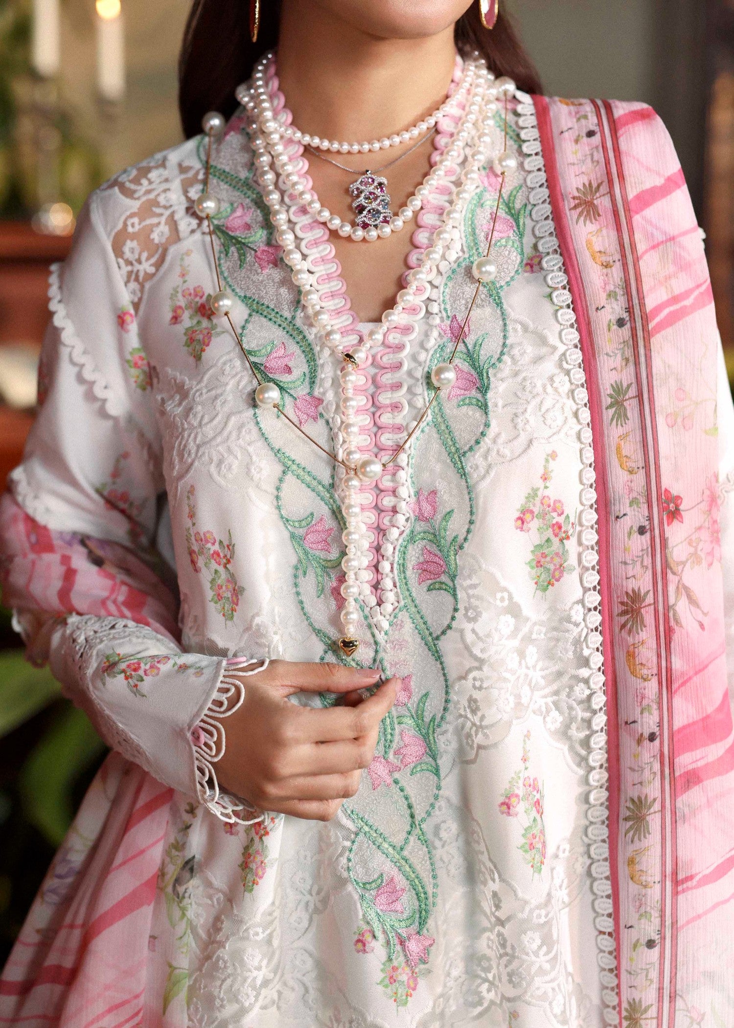 swiss voil Kurta Set in White