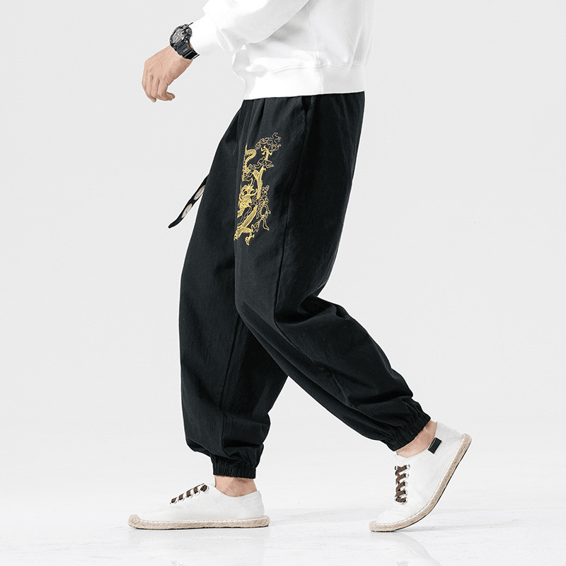 Casual Pants Young Mmen'S Cotton and Linen Casual Pants Men