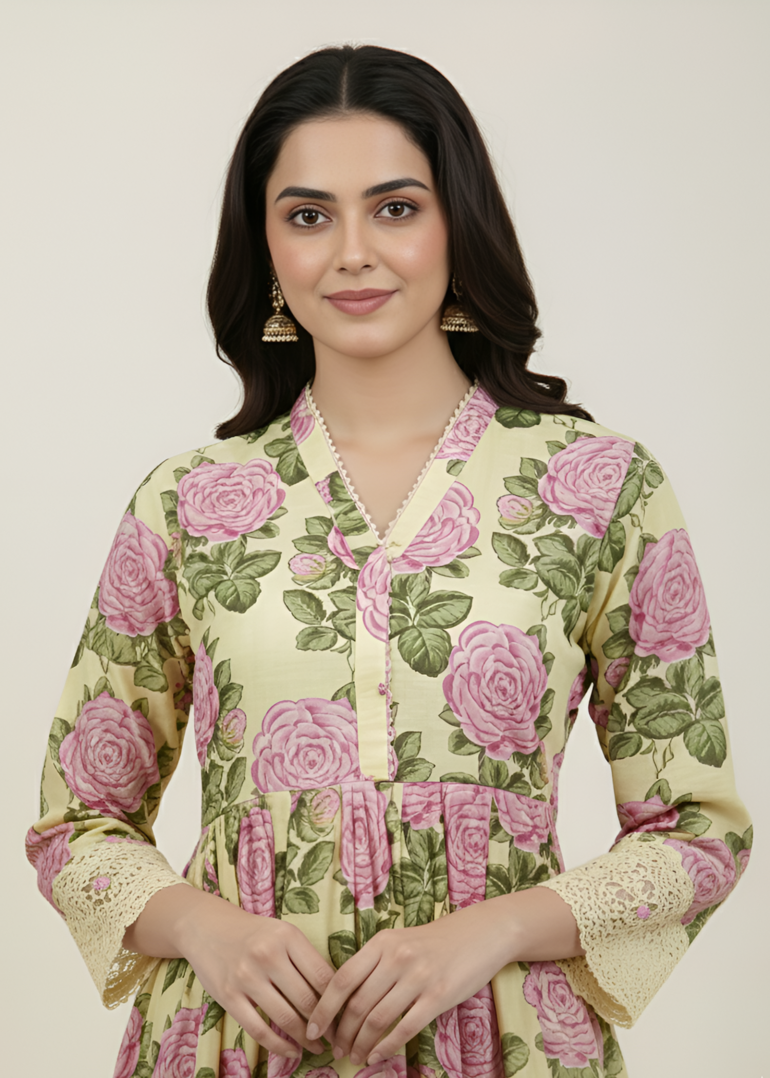 lawn Short Frock in Mellow yellow