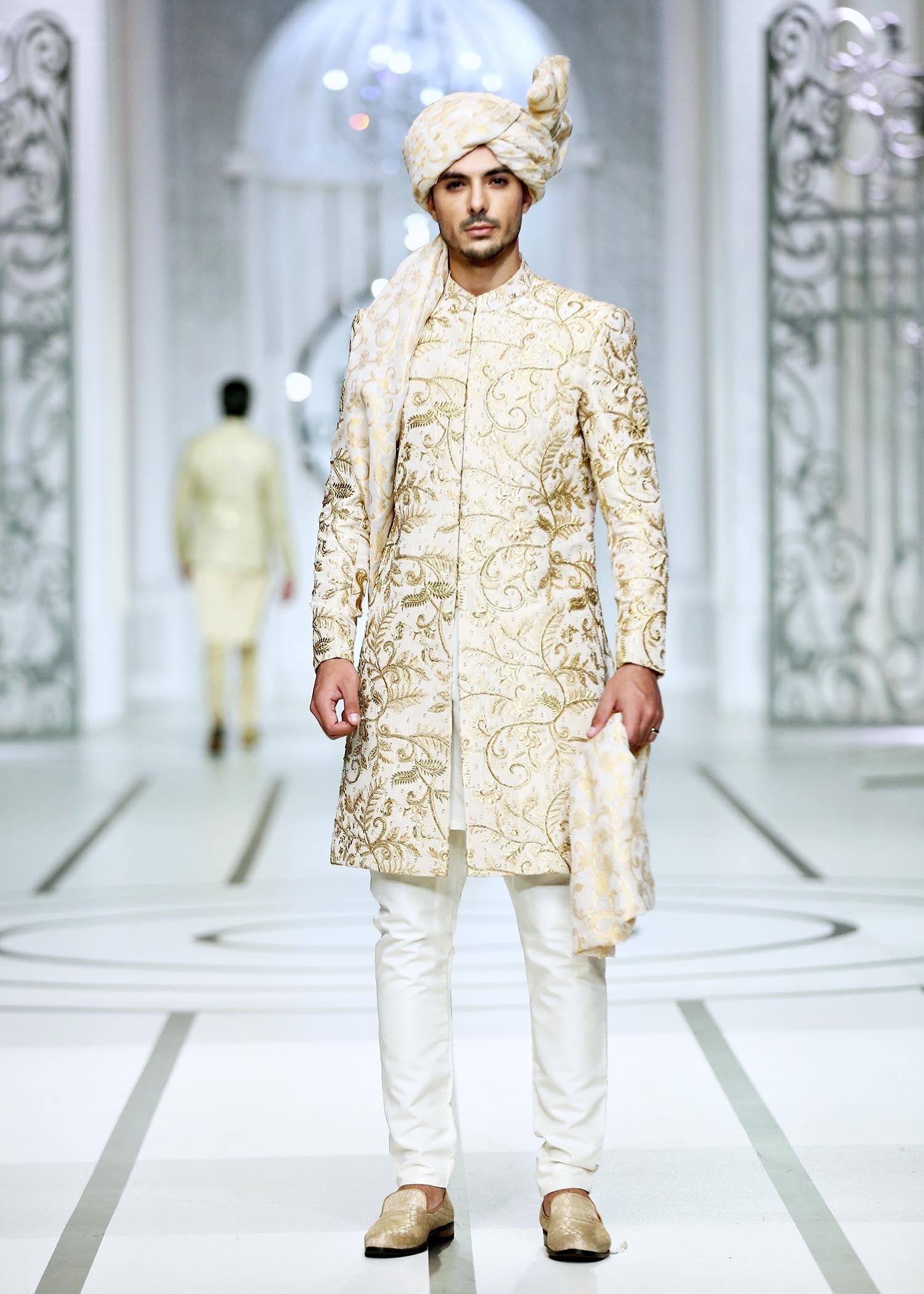 cotton Sherwani in Ivory