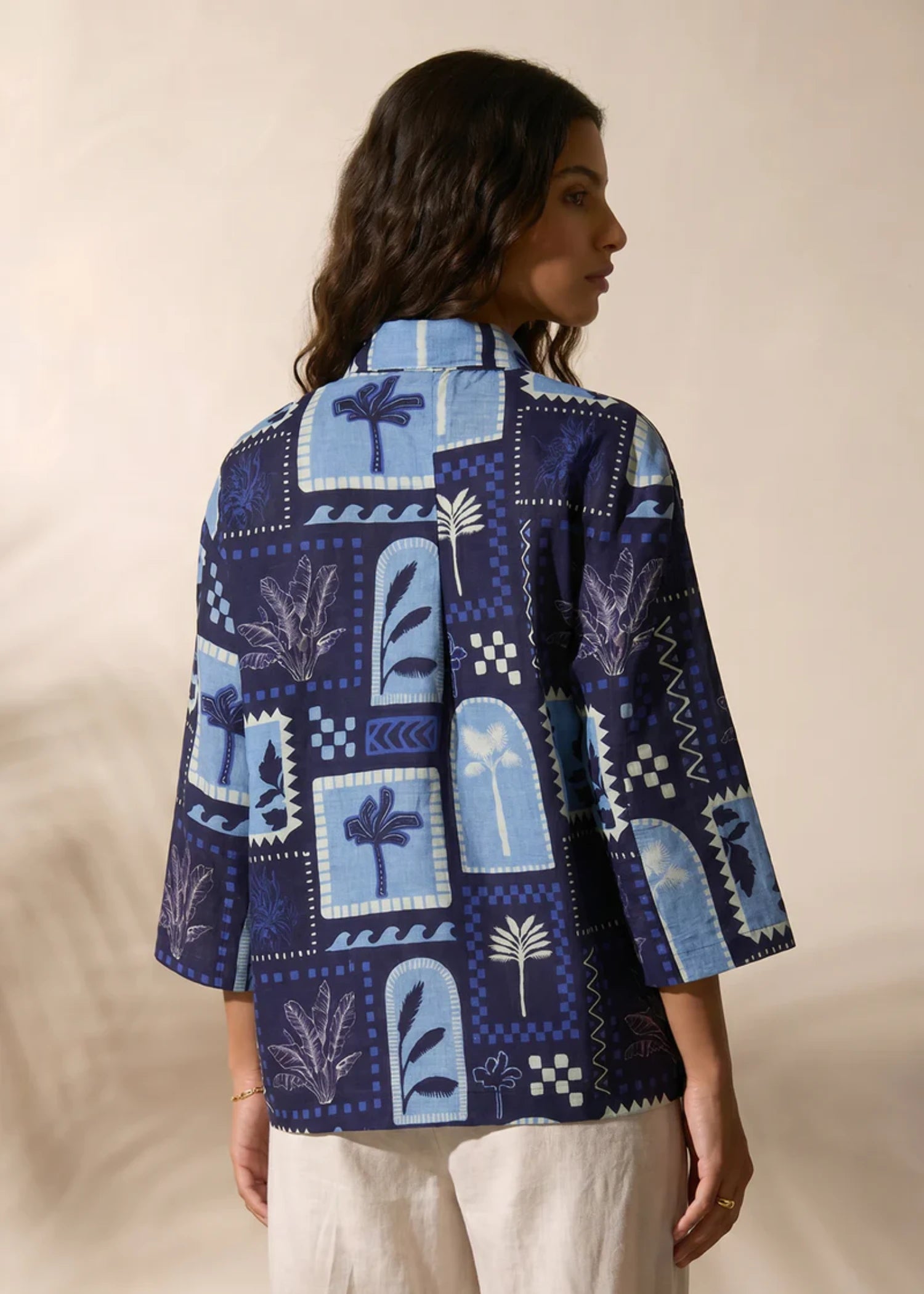 khaddar Top in Blue
