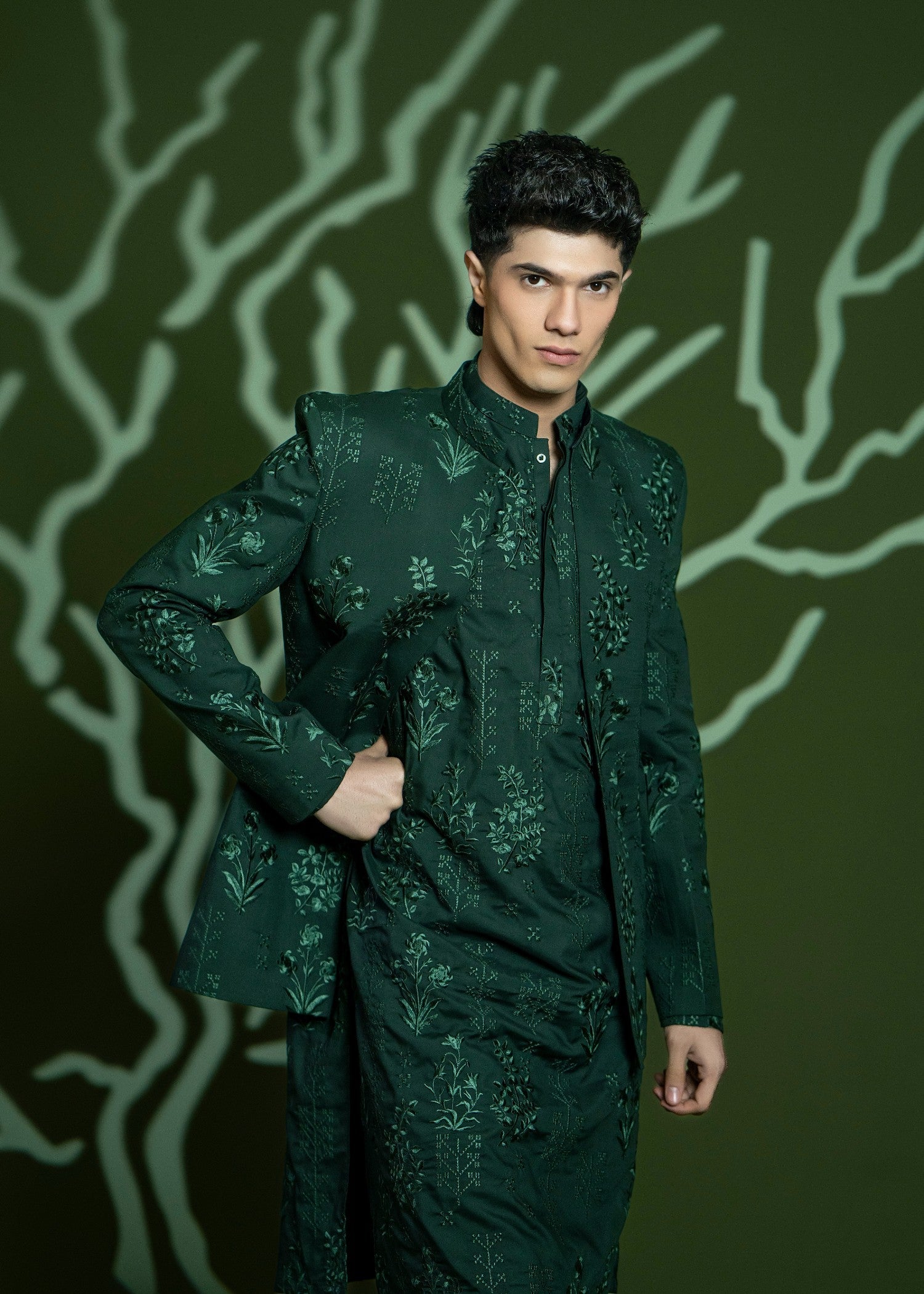 wash & wear Prince Coat in Green
