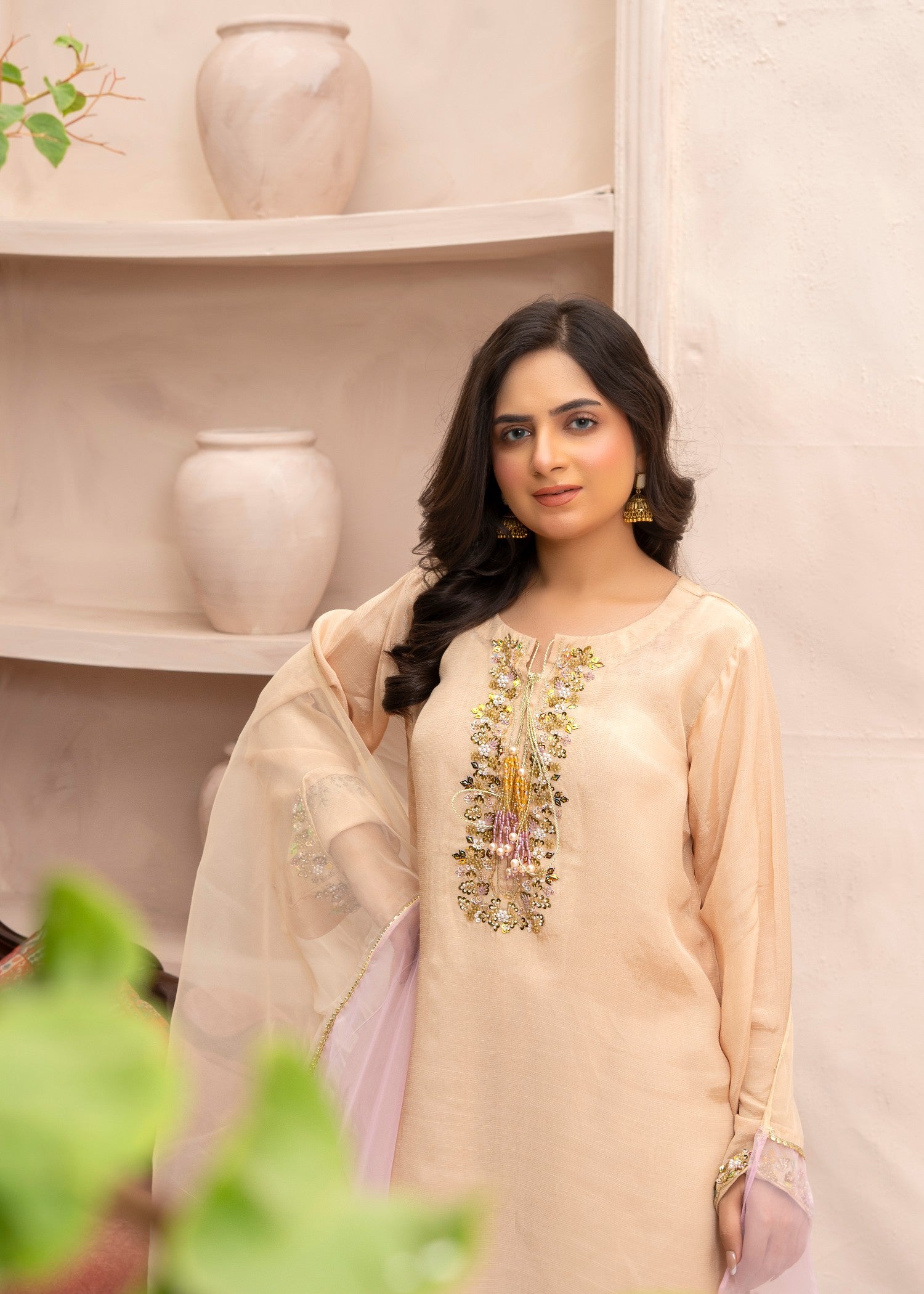 chiffon Kurta Set in Goldenrod