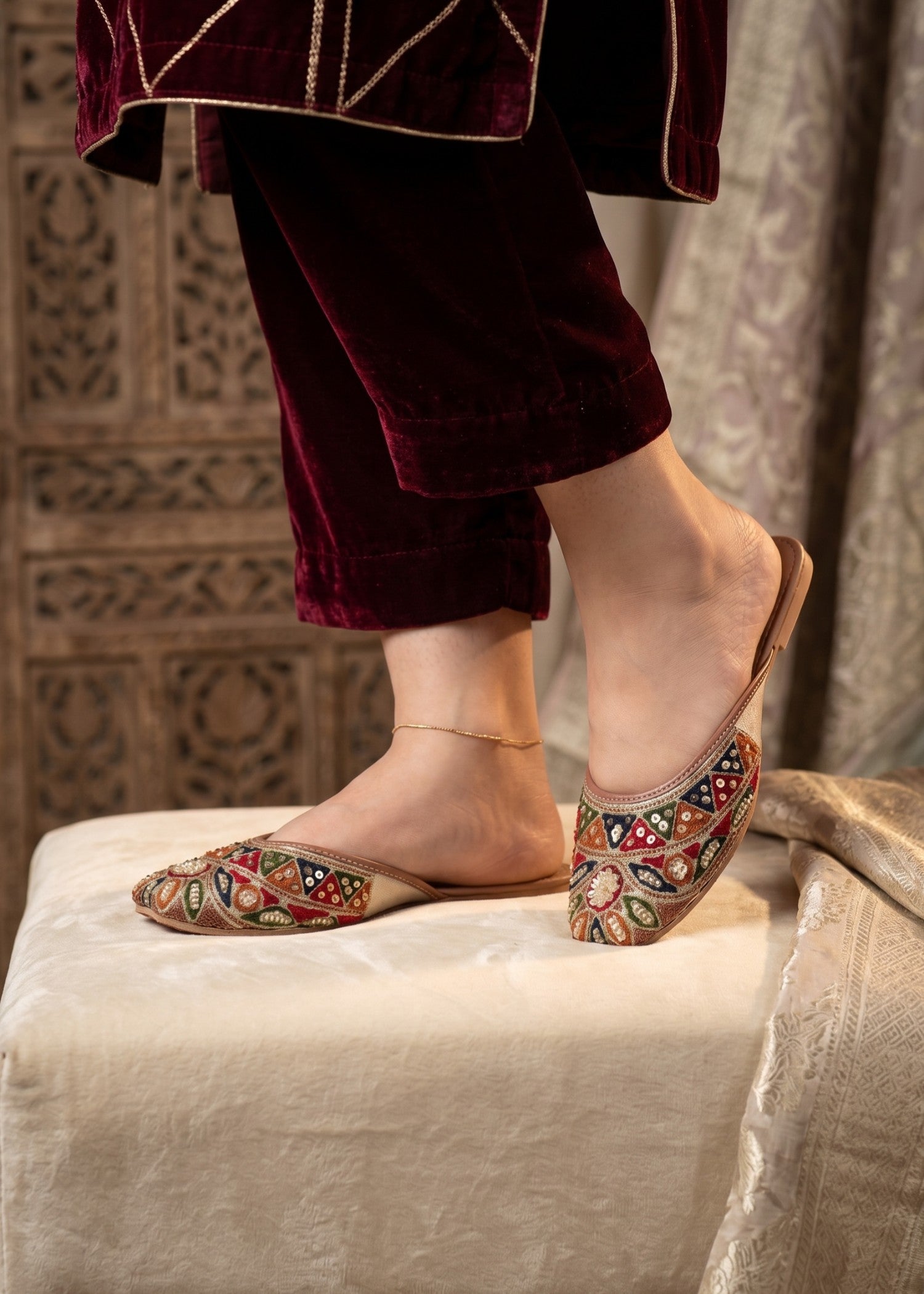 Mules in Multi by - High Quality Women Mules PNQ1161