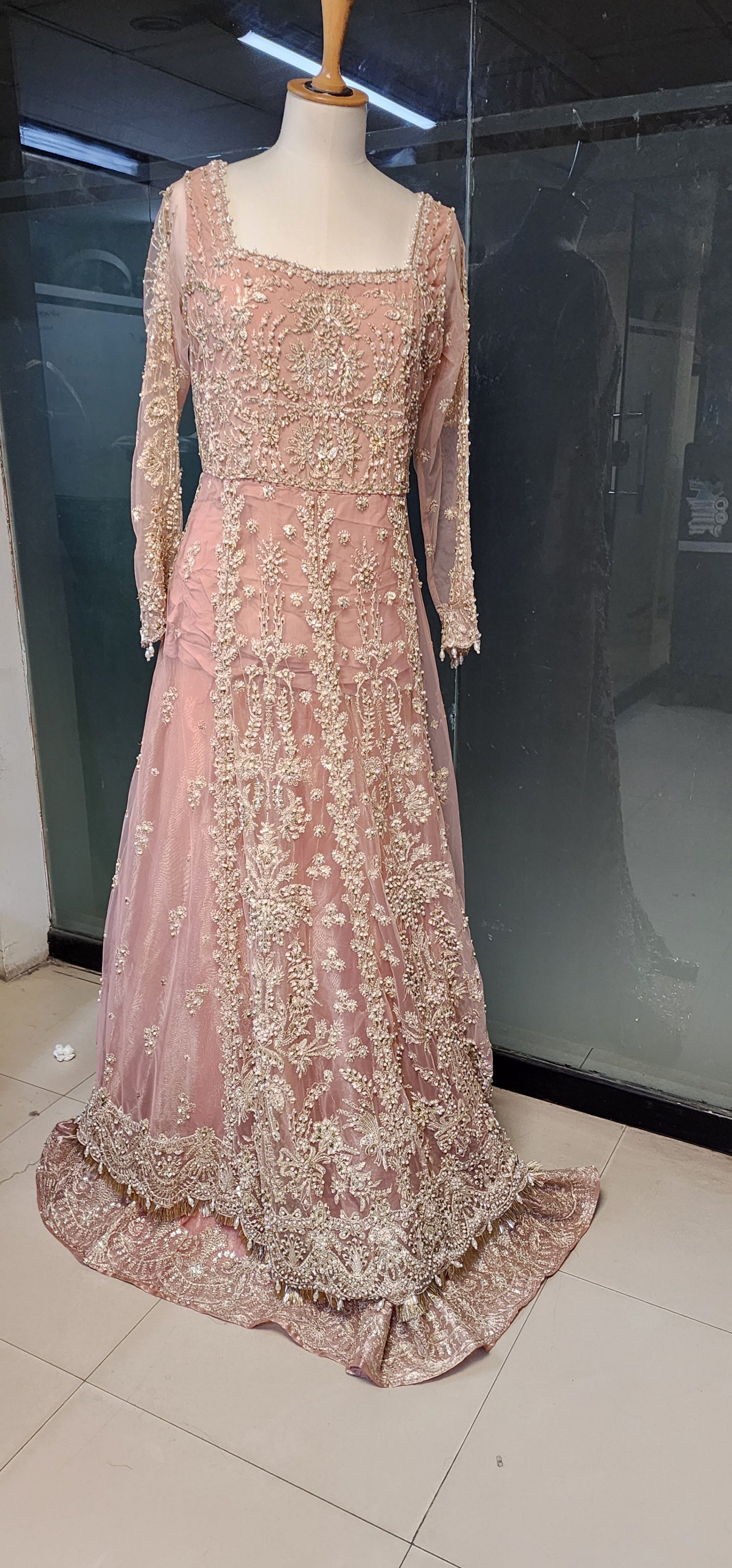 net Maxi in Peach pink