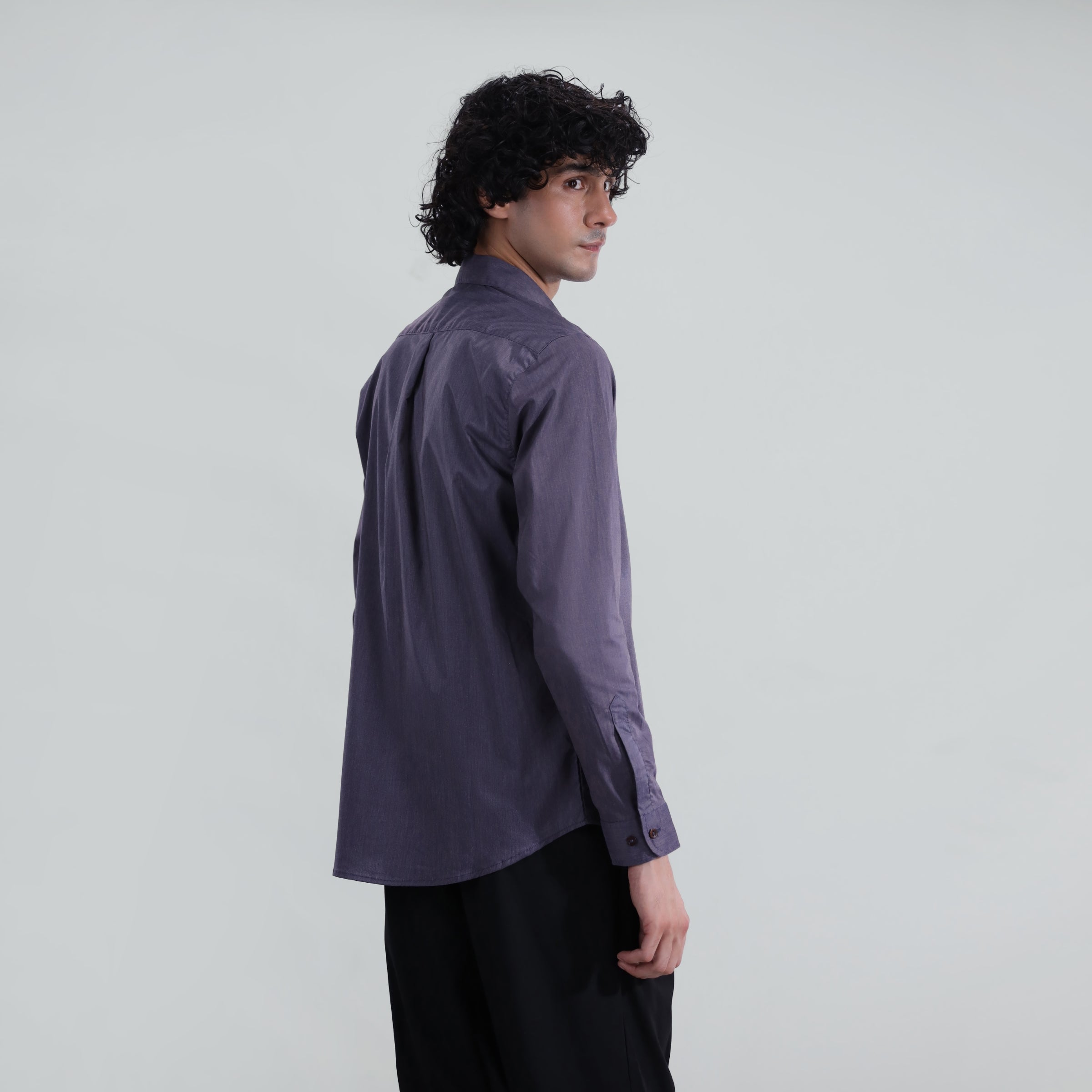 seersucker Formal Shirt in Steal grey