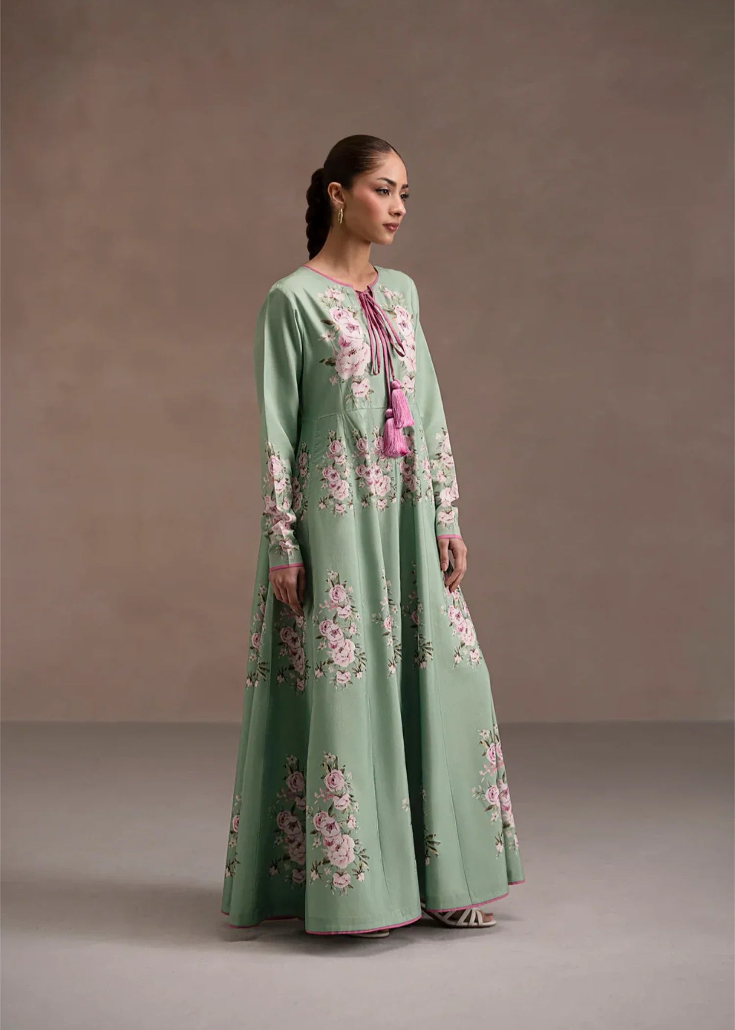poly lawn Pishwas in Green