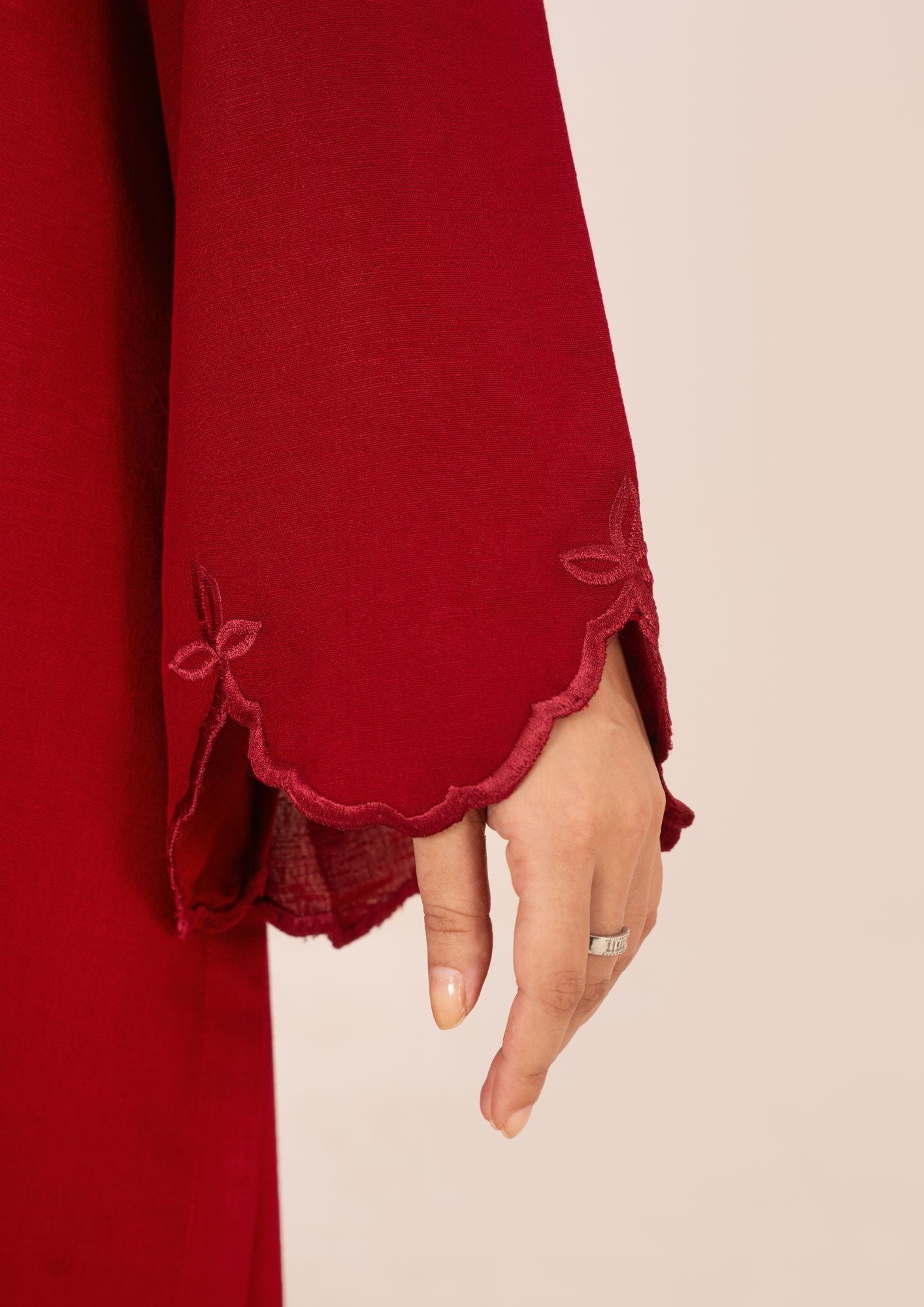 silk karandi Kurta Set in Maroon