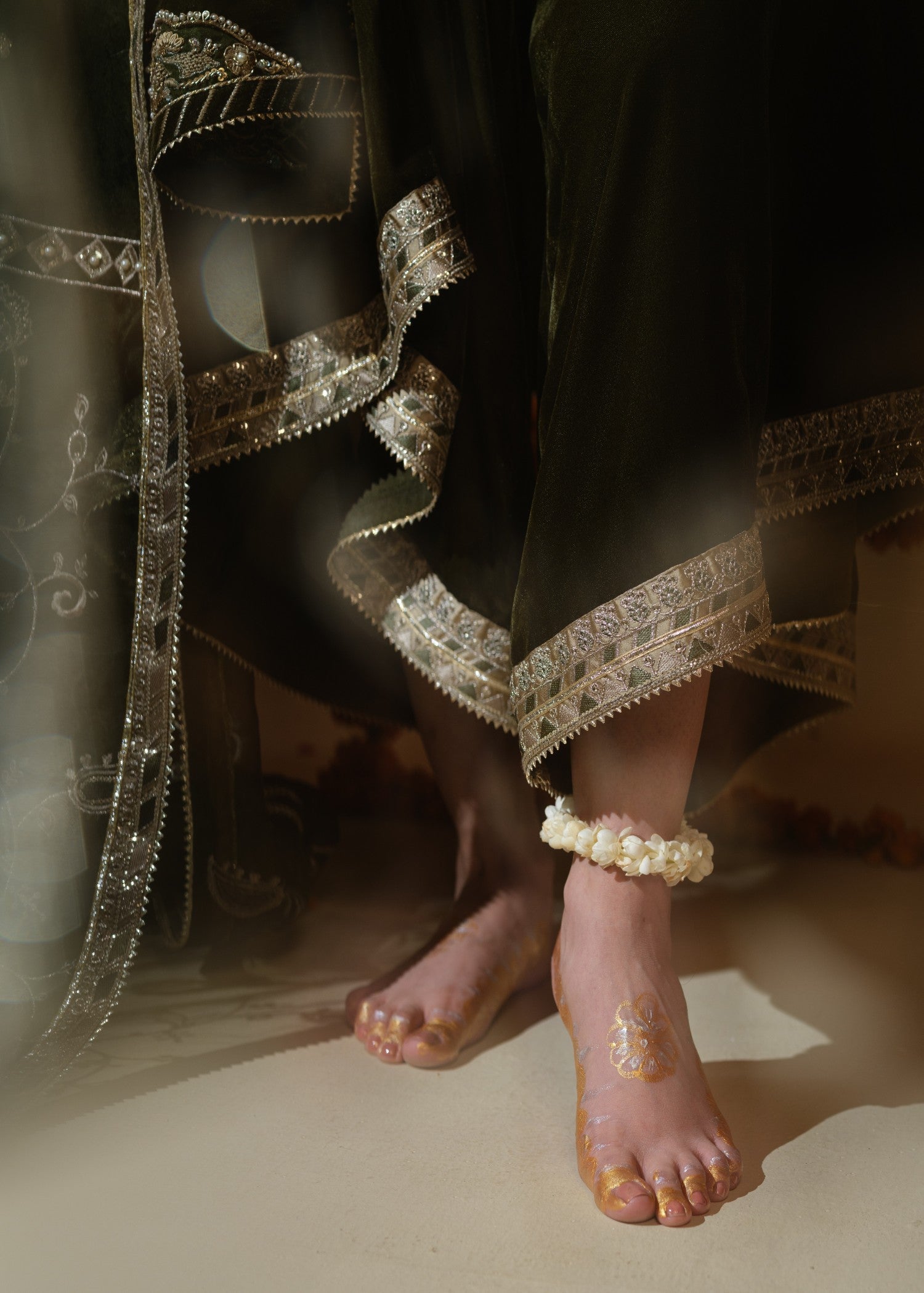 velvet Sharara in Black