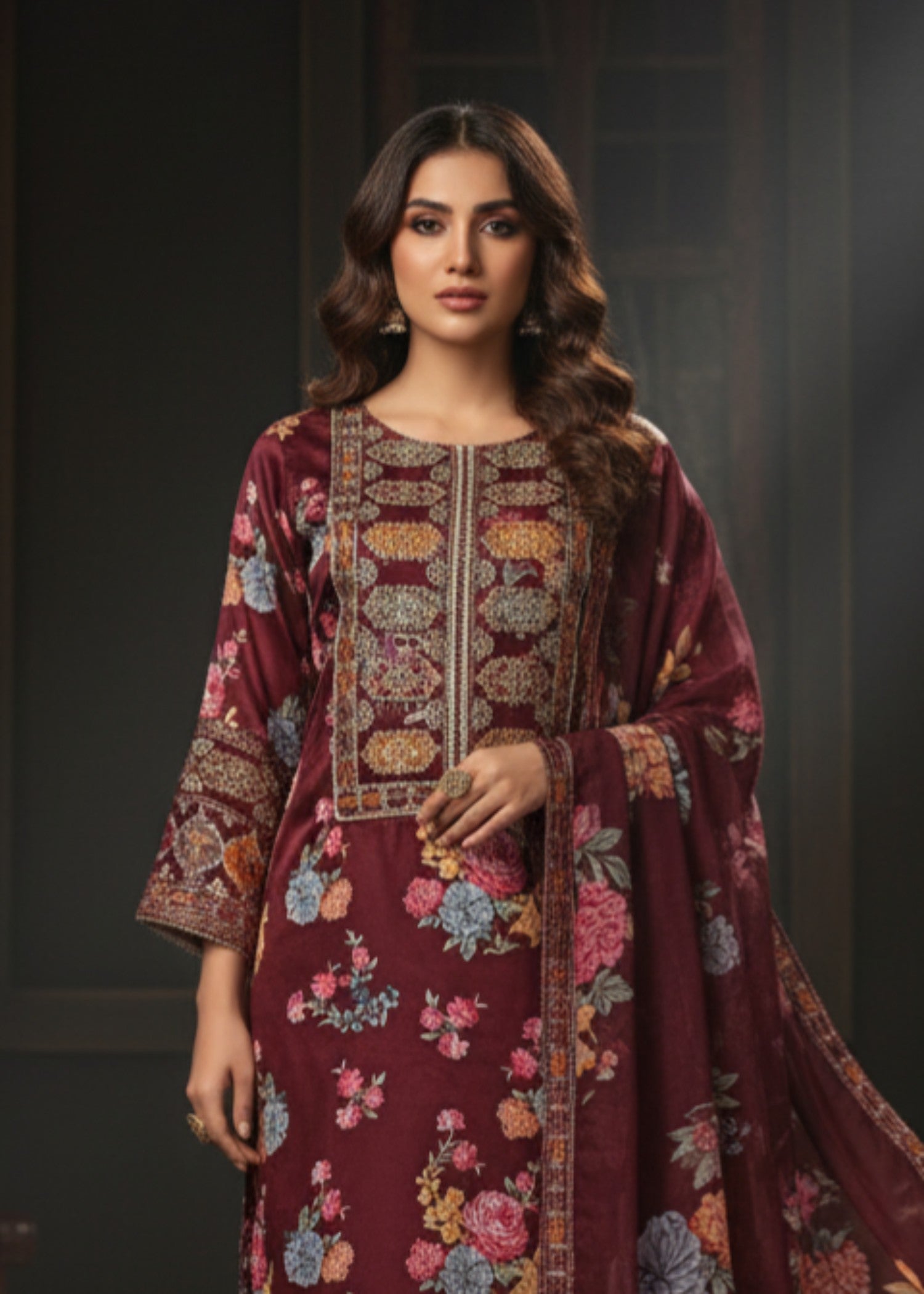 pk charmuse silk Kurta Set in Maroon