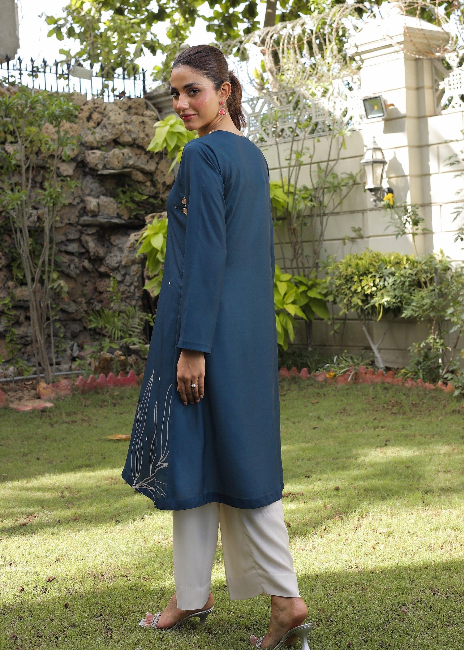 georgette Short Frock in Blue