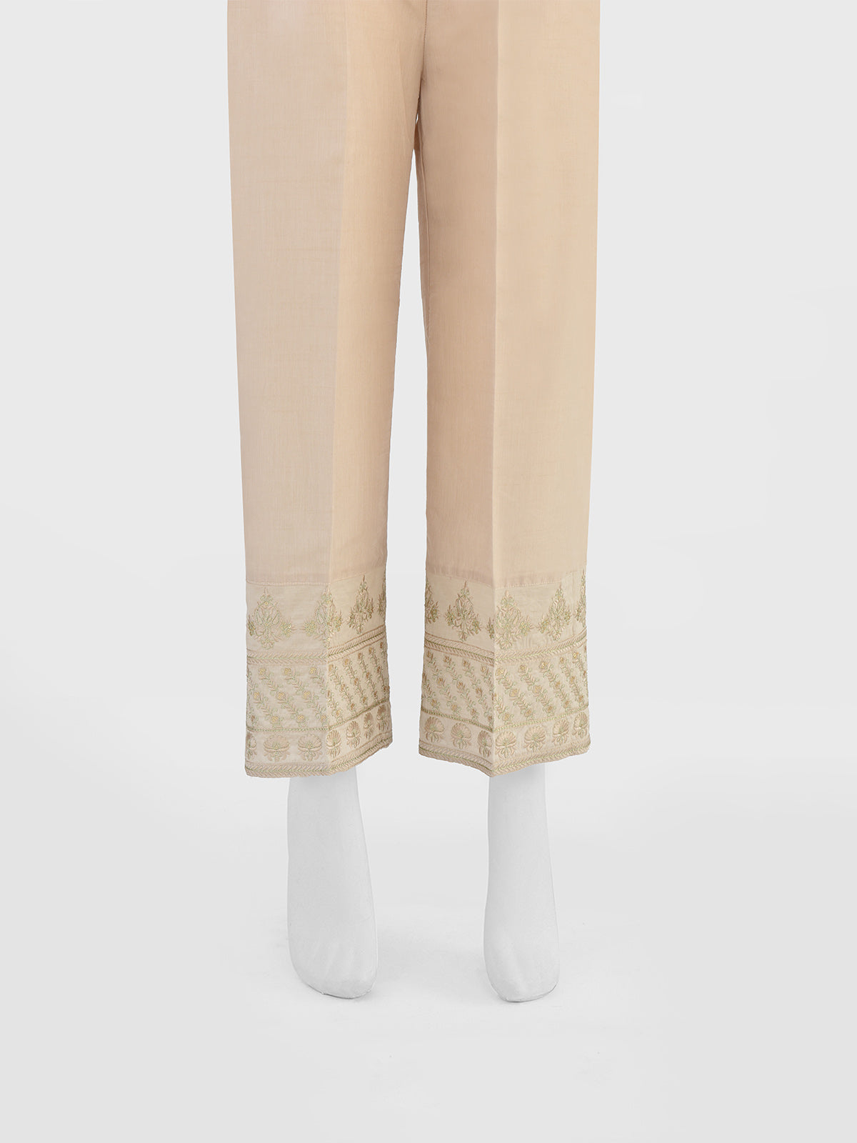 cotton silk Trousers in Beige