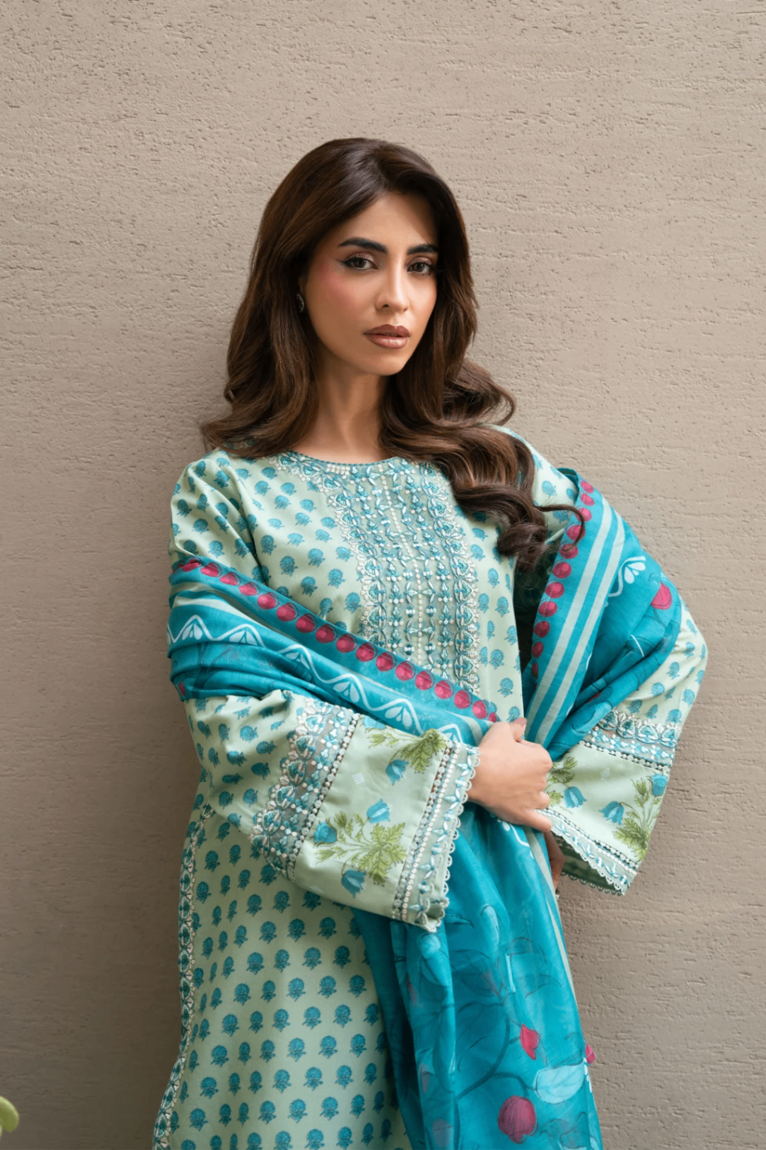 lawn Unstitched in Mint green