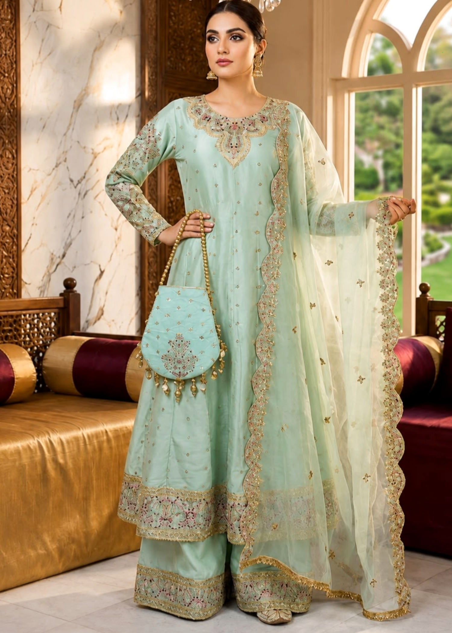 silk Maxi in Pastel green