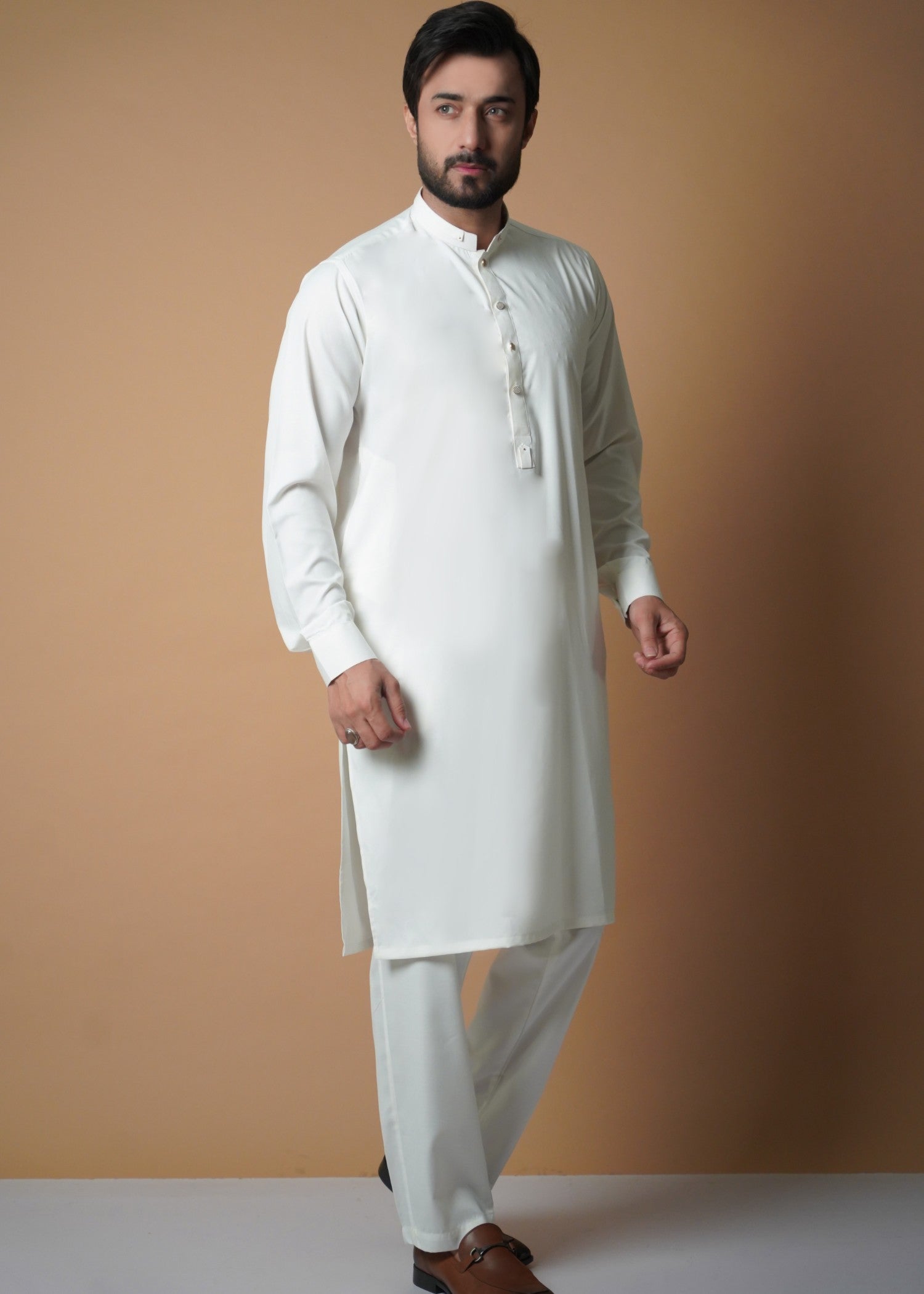 cotton viscose Kurta Set in Off-white