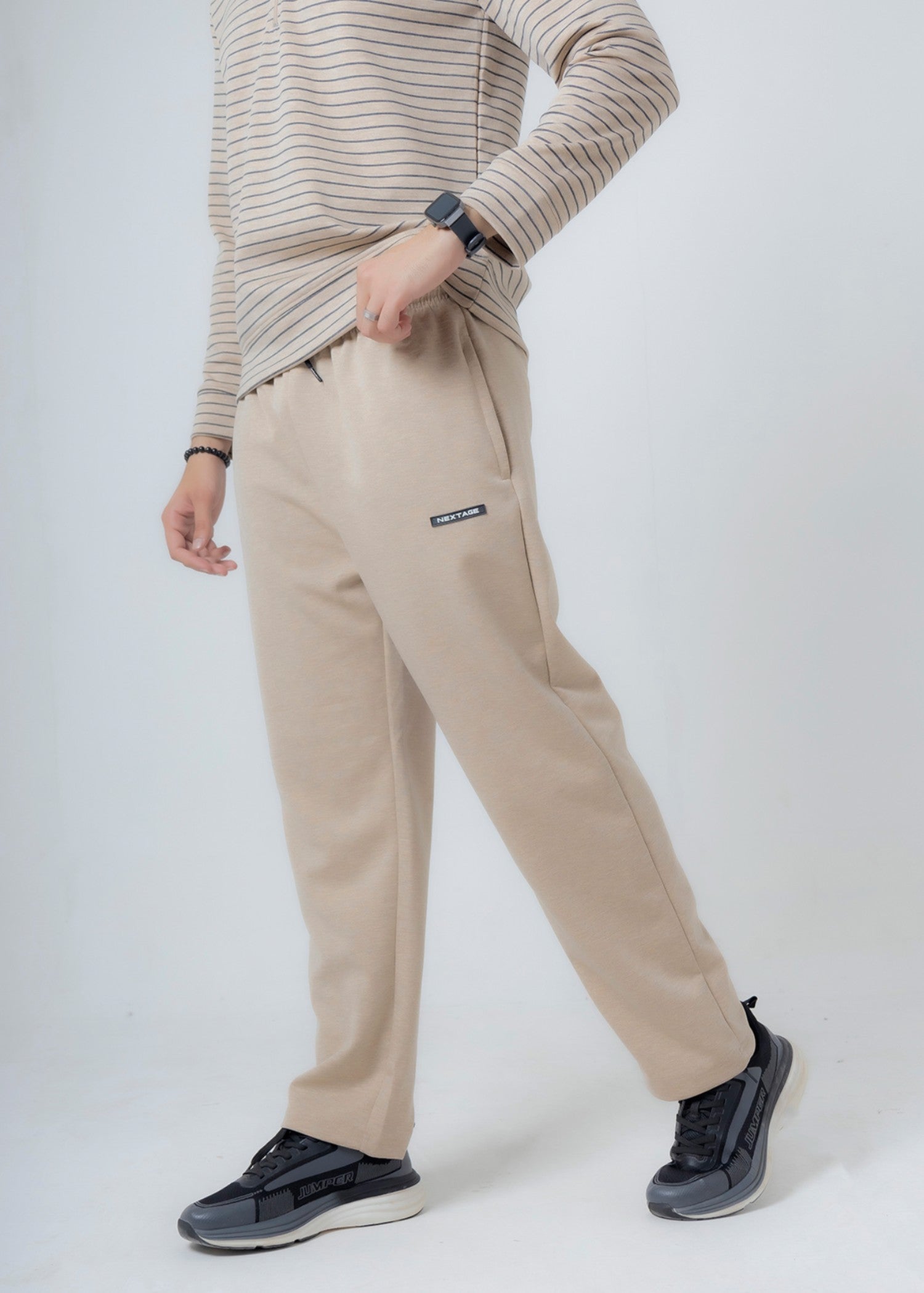 polyester-spandex Tracksuit in Beige