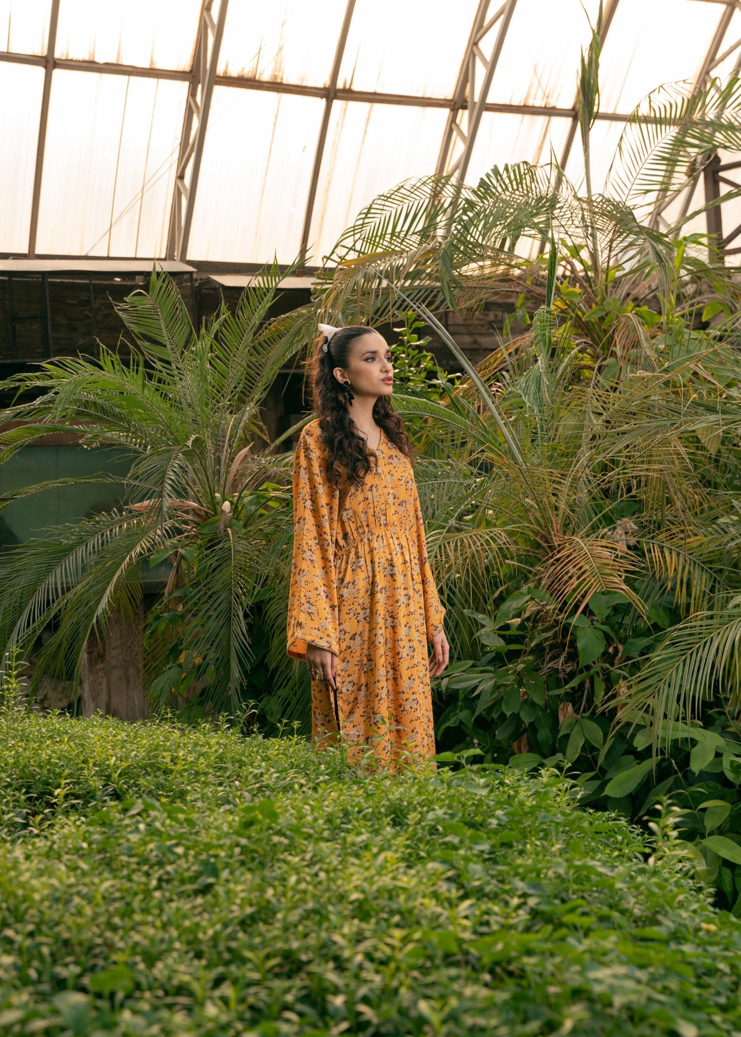 charmuse/shamooz Kaftan in Mustard