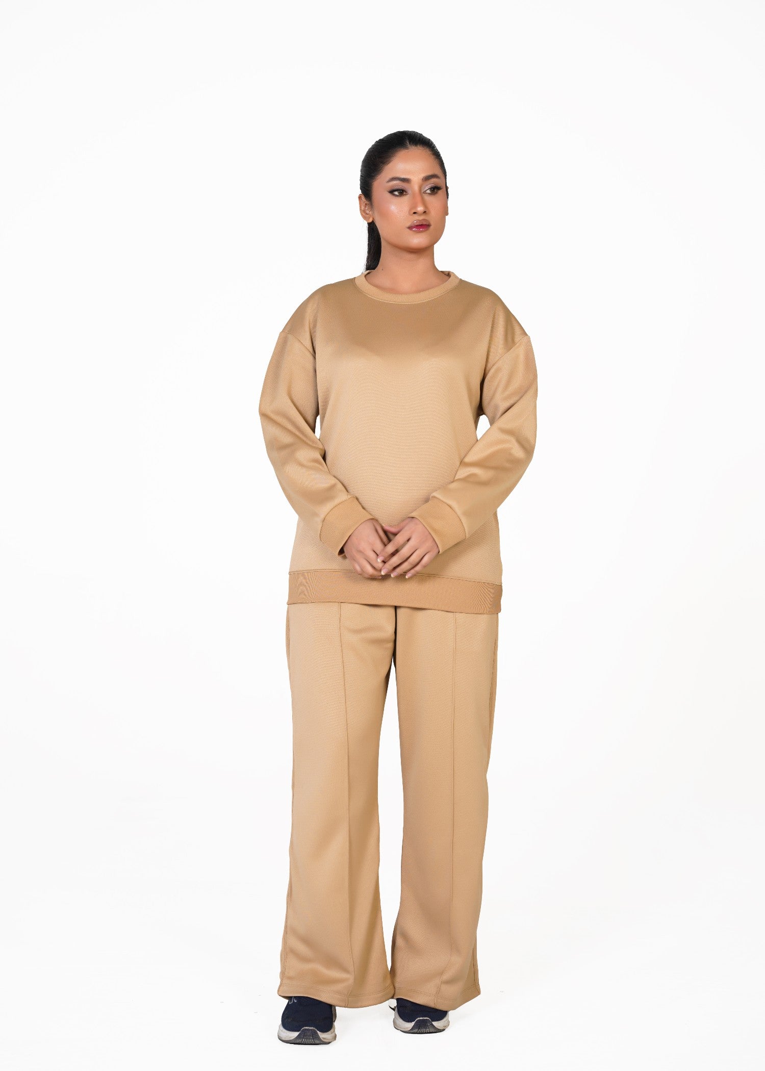 fleece Tracksuit in Camel brown