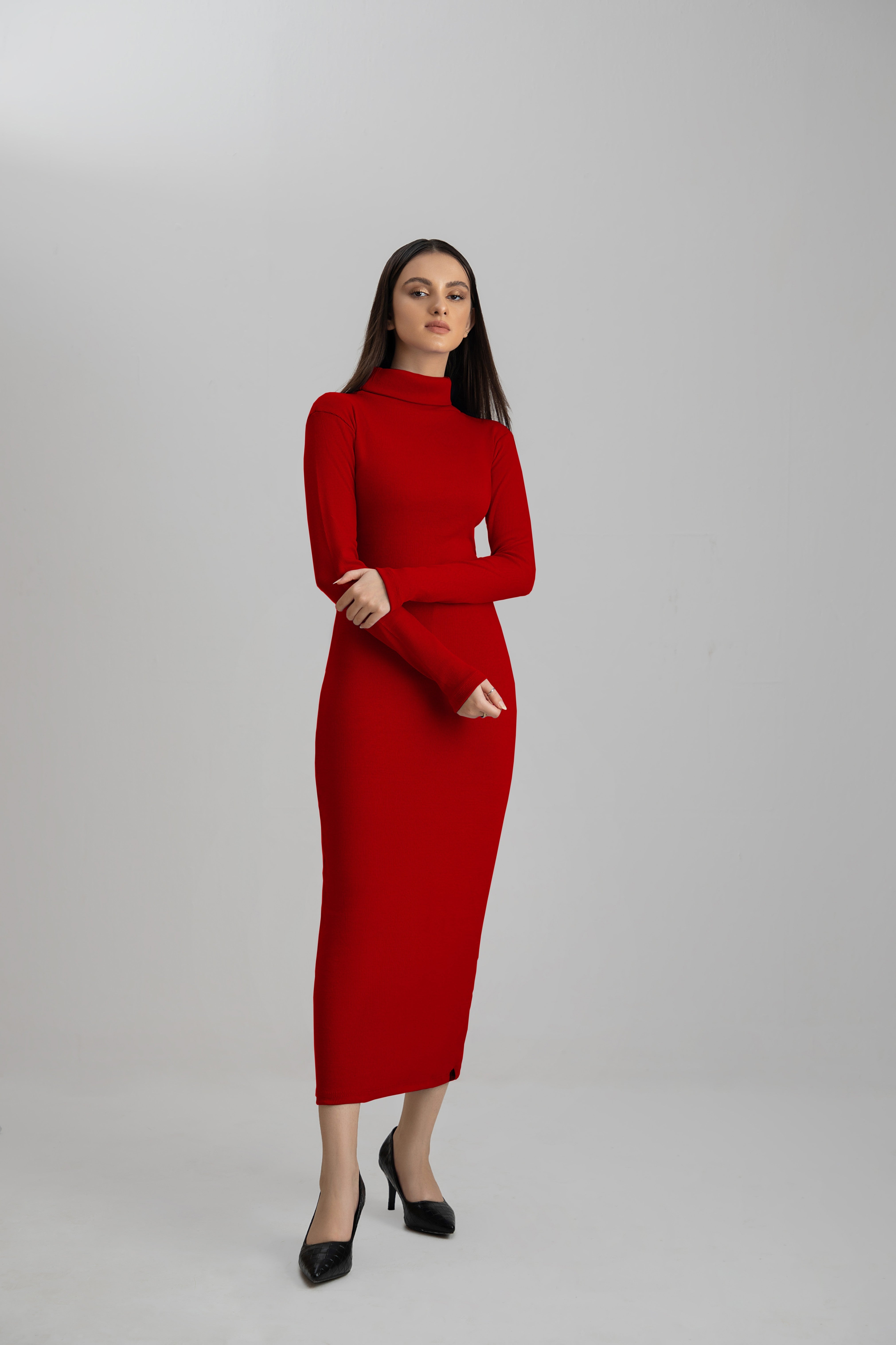 jersey knit Dress in Red