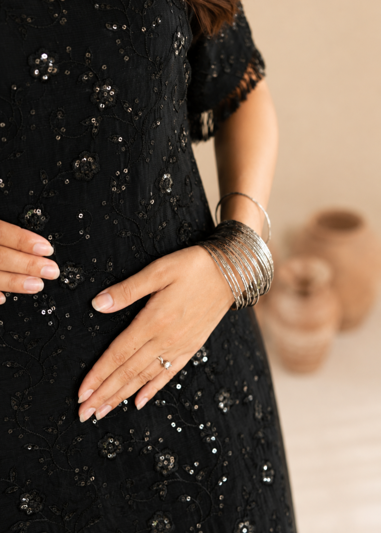 chiffon Sharara in Black
