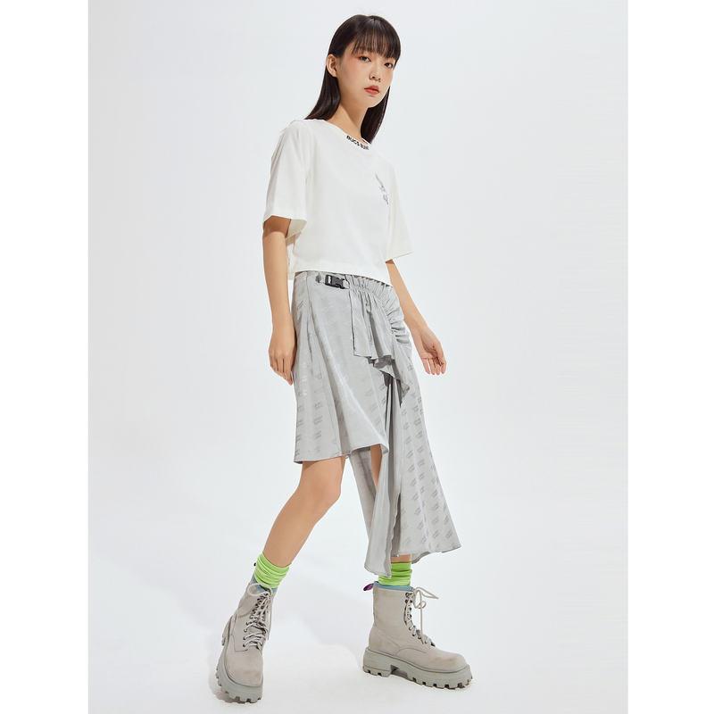 Chic Alphabet Print Knee-Length Skirt