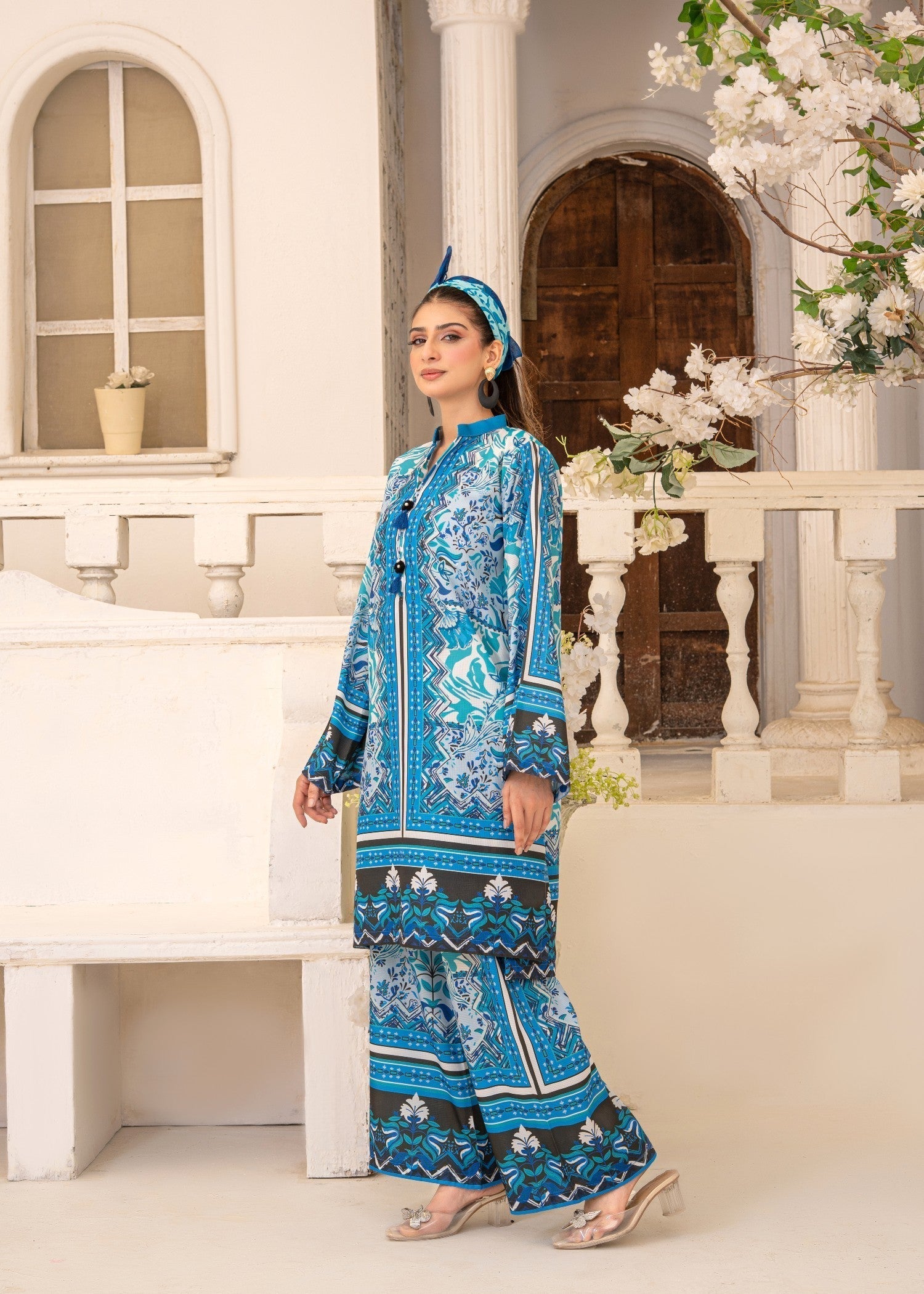 swiss lawn Co Ord Sets in Sky blue, blue