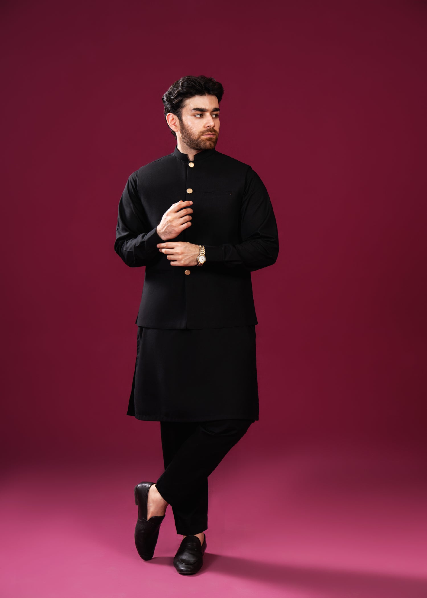 wash & wear Waistcoat in Black by Muraqsh